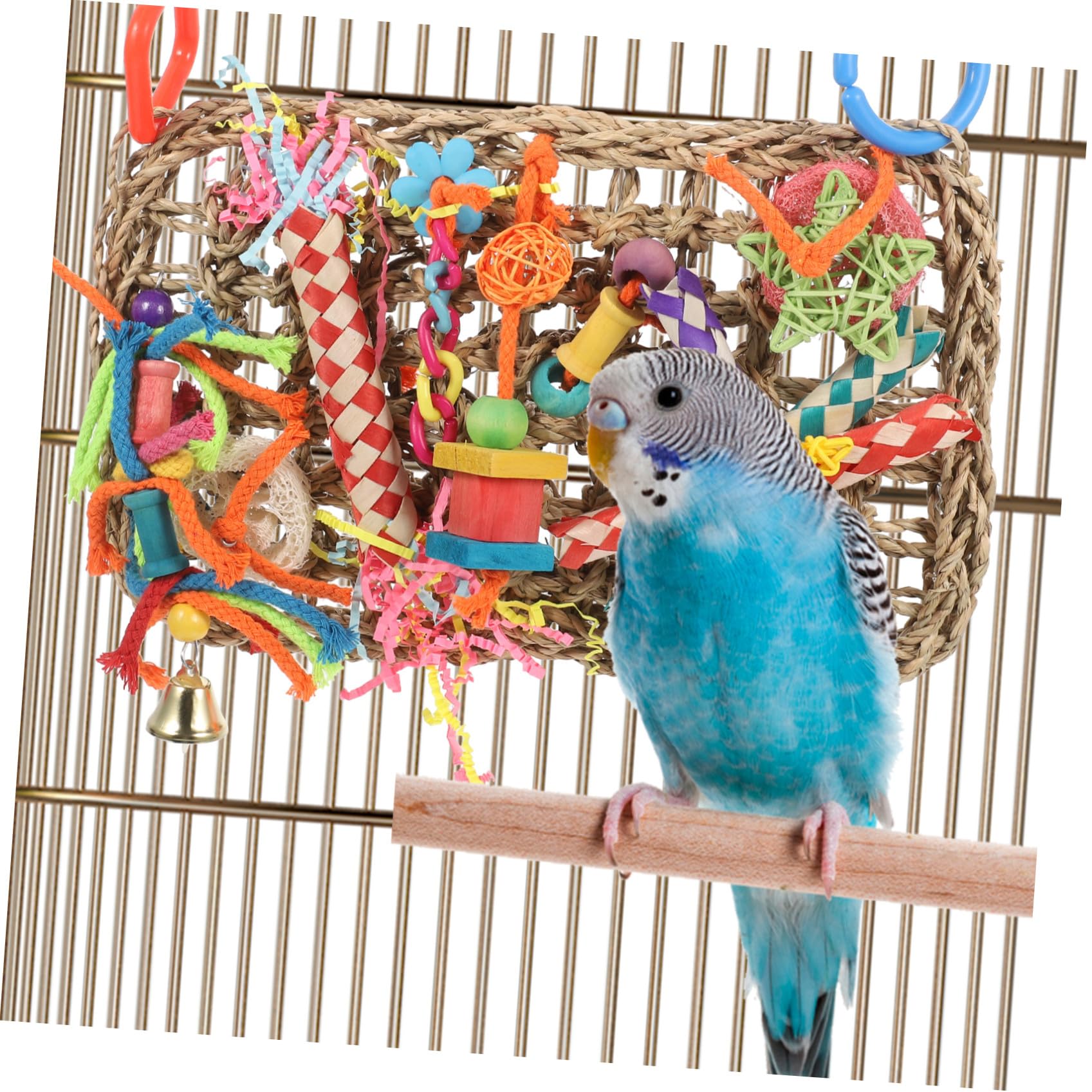 BESPORTBLE 2pezzi Cuscino Appeso Per Uccelli Alga Marina Giocattolo Da Morsicare Creativo Per Pappagalli Accessorio Per Gabbie Da Uccelli Per Divertimento e Gioco Sicuro