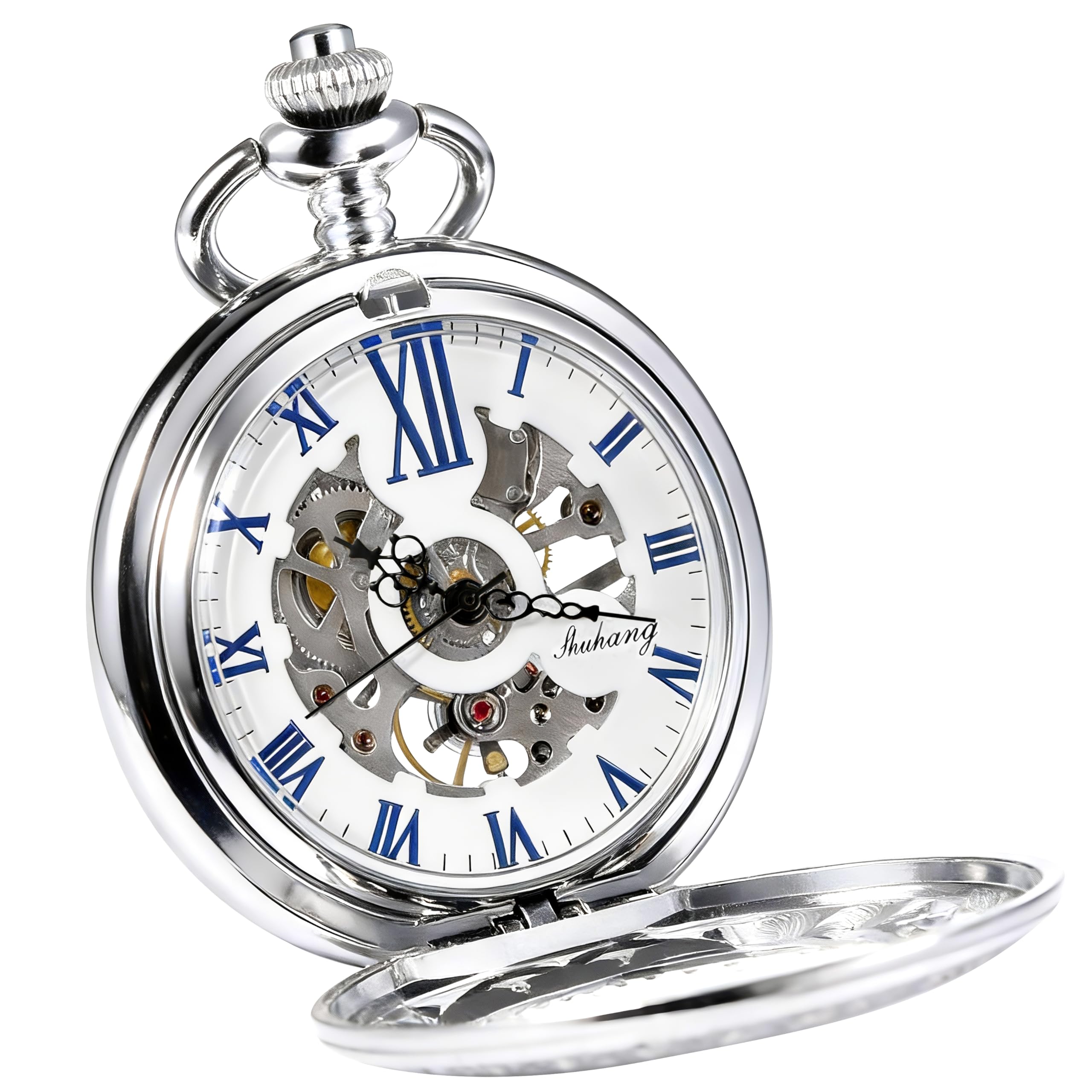 TREEWETO Montre Gousset Mecanique Montres Poche Steampunk Squelette rétro Pendentif Montre de Poche Montre Gousset Dore Montre Poche