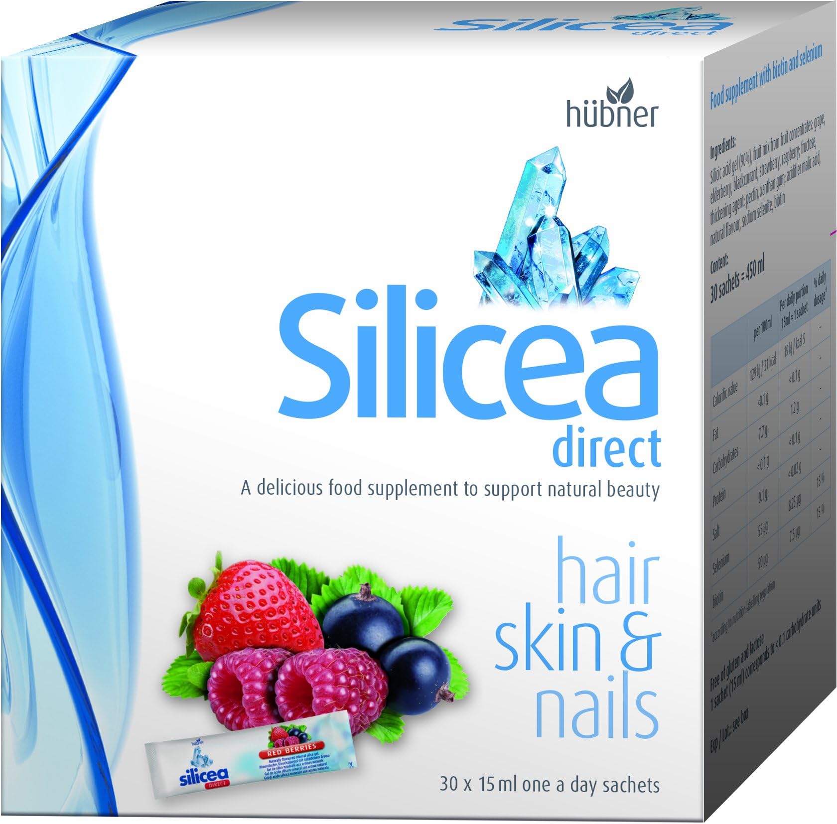 Silicea Hair/ Skin and Nails Direct Red Berry Flavour Sachets - Pack of 30 Sachets
