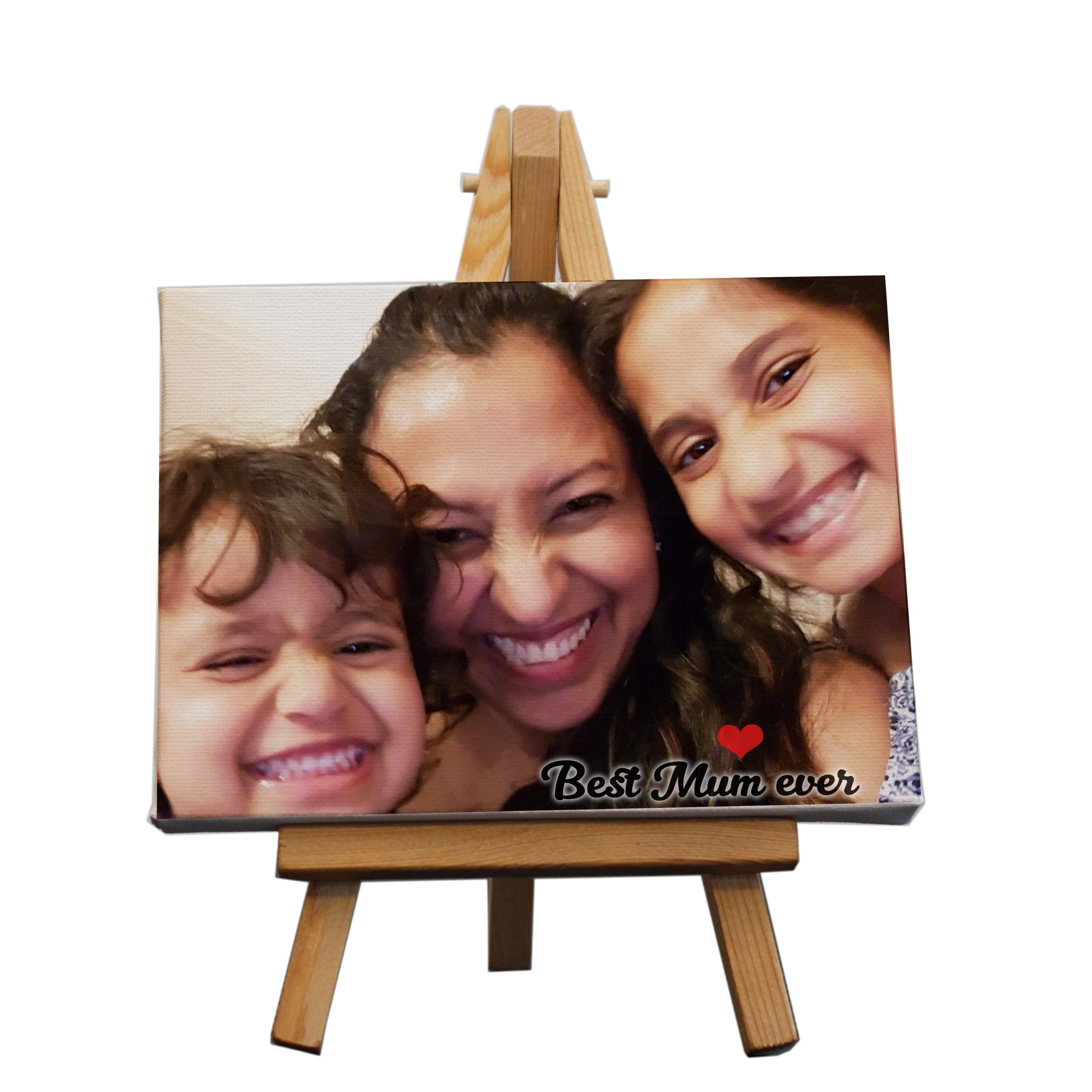 EliphsPersonalized Photo Canvas with Easel Stand Custom Printed Picture, Text & Artwork | Xmas Gift for Weddings, Birthdays, Anniversaries, Mother's Day & More |large Custom Canvas
