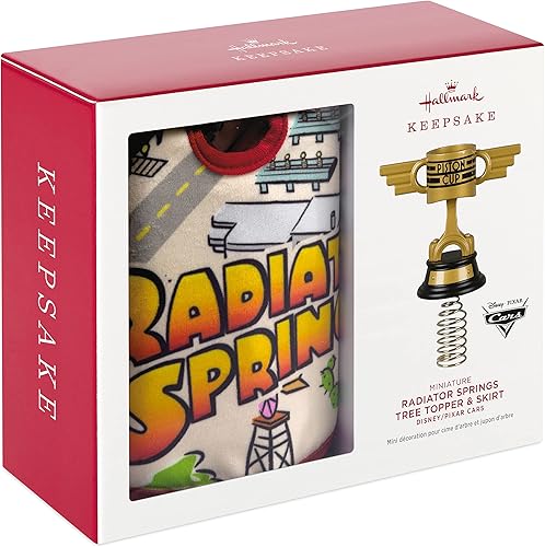 Miniatura 5 de Hallmark Keepsake 2022, juego de decoración para árbol de DisneyPixar Cars Radiator Springs y falda para árbol de Navidad