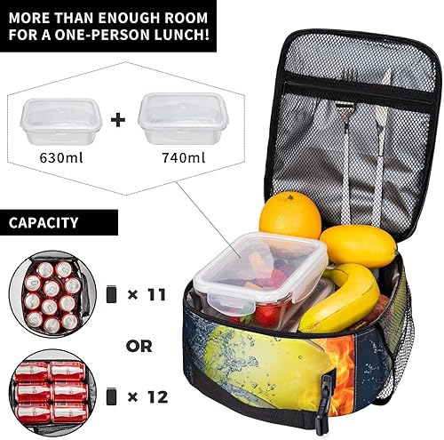 Miniatura 4 de Bolsa de almuerzo con pelota de tenis para niños y niñas, divertida, deportiva, reutilizable, aislada, bolsa de almuerzo portátil para niños,