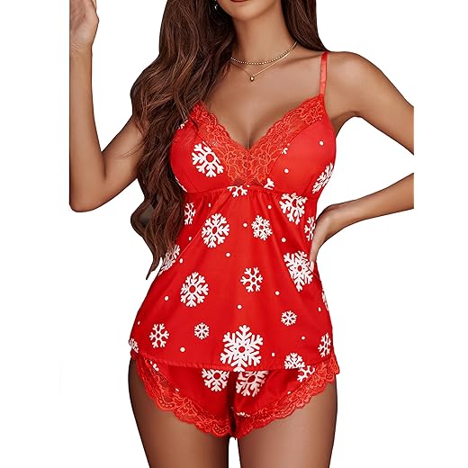 the best hot Christmas gifts For women - Pack In One Day Avidlove Satin Pajamas Set Womens Lace Sleepwear Sexy Lingerie Cami Shorts Set S-XXL