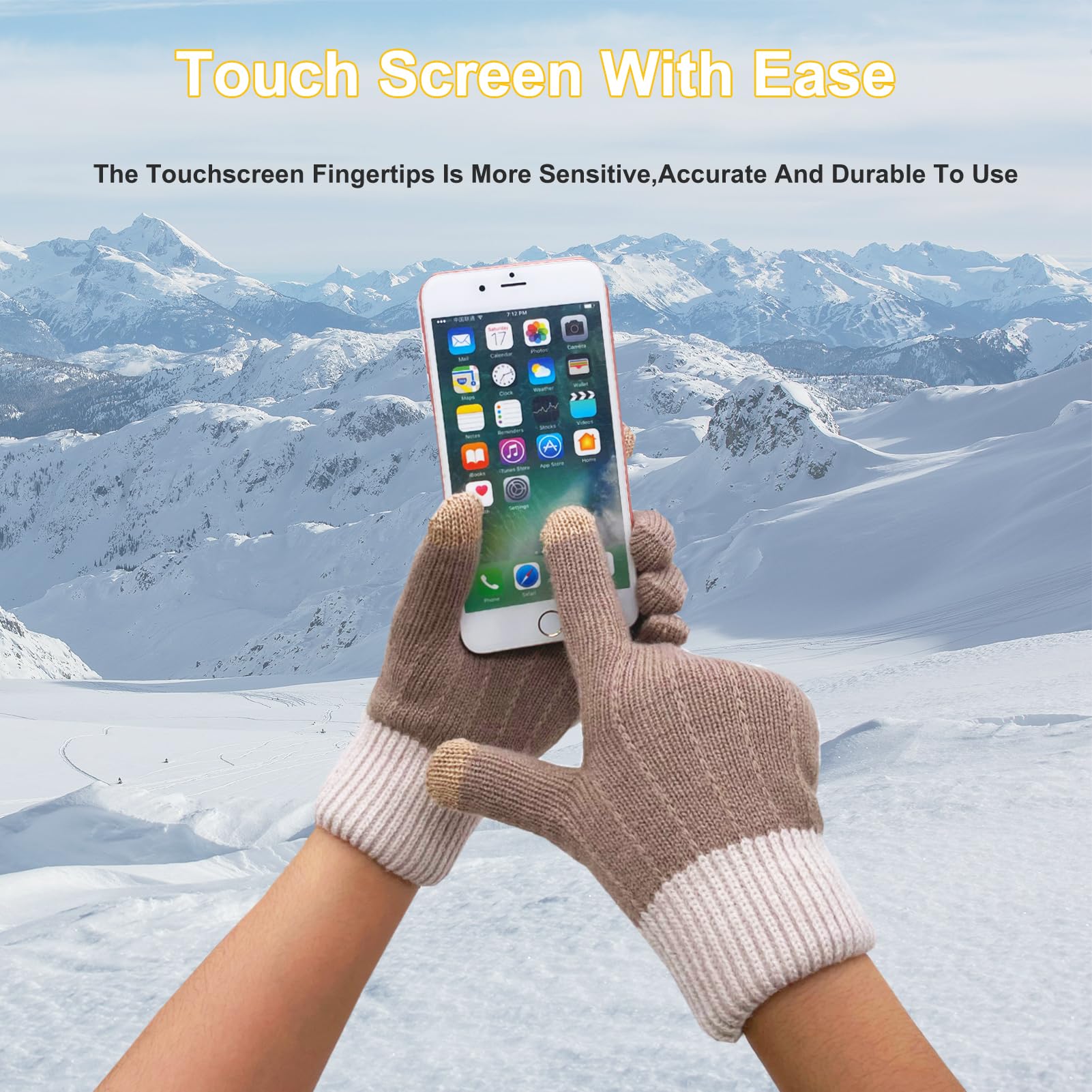 lifwimner Guanti Invernali da Donna con Fodera Morbida Touchscreen Guanti Caldi per Ciclismo, Viaggi e Attività All'Aperto Regalo Donna