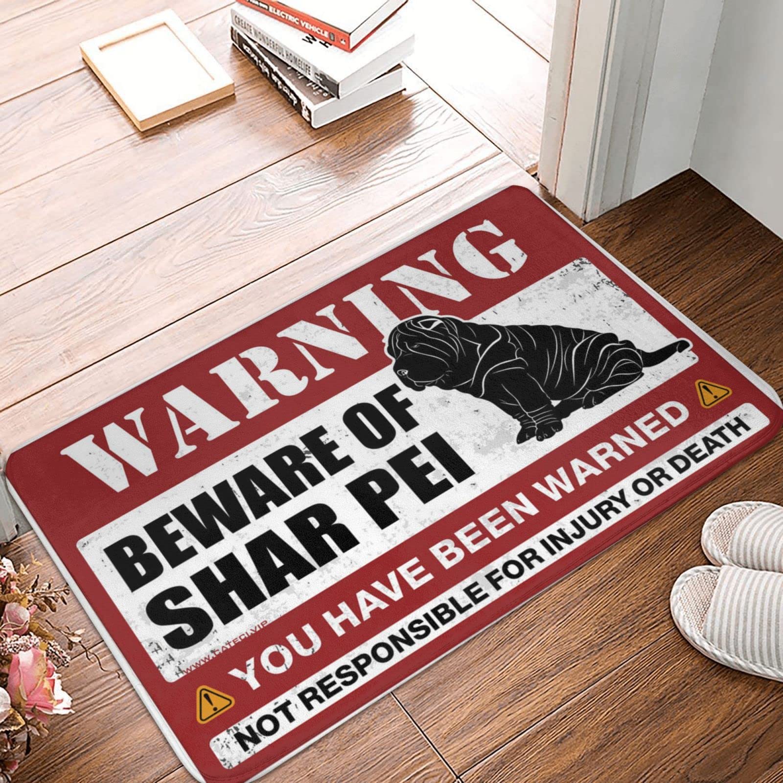 Paillasson cool Beware of Shar Pei tapis de chambre homme 50x80