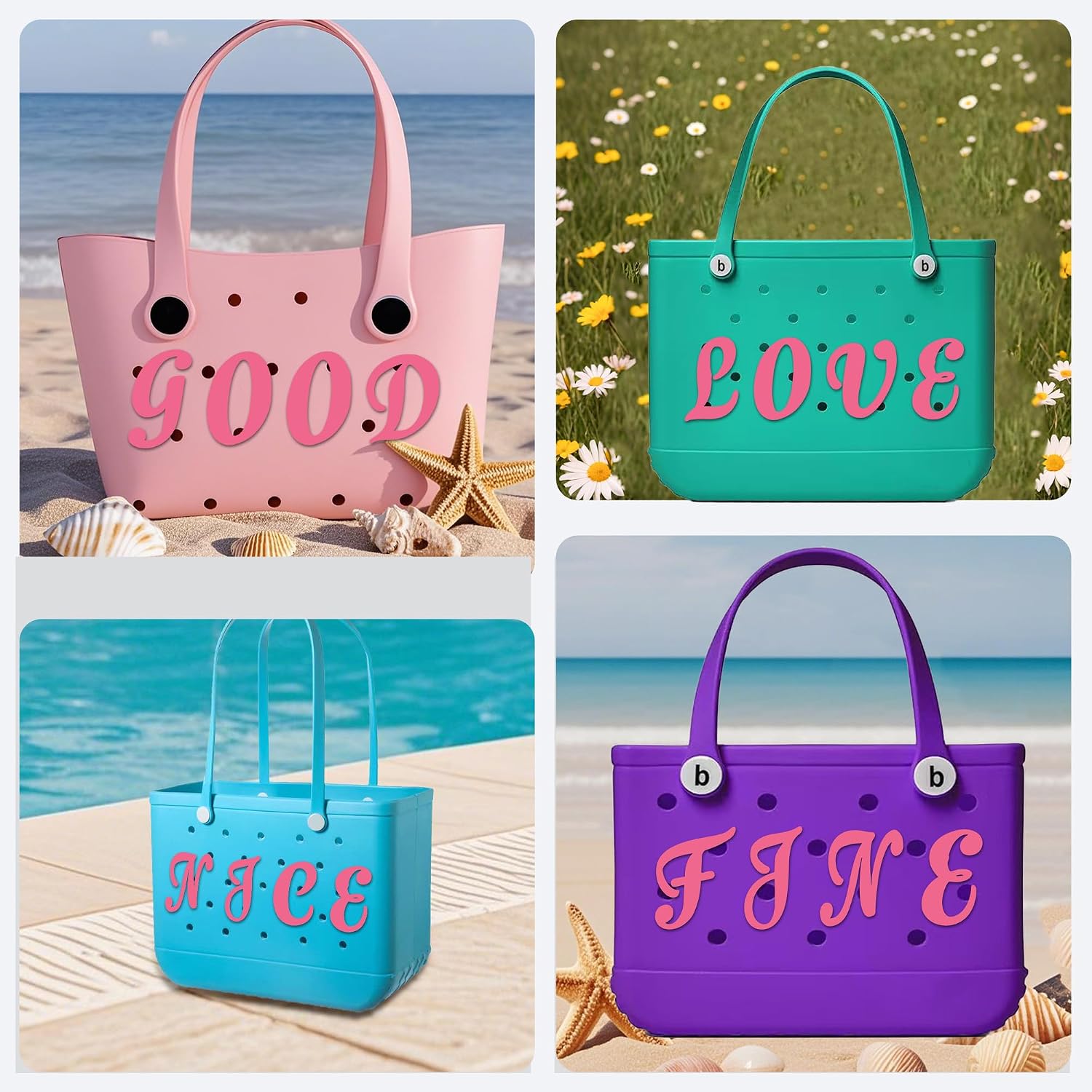 Letter Charms for Bogg Bag, Rubber Decorative Letter Bogg Bag Accessories image 4