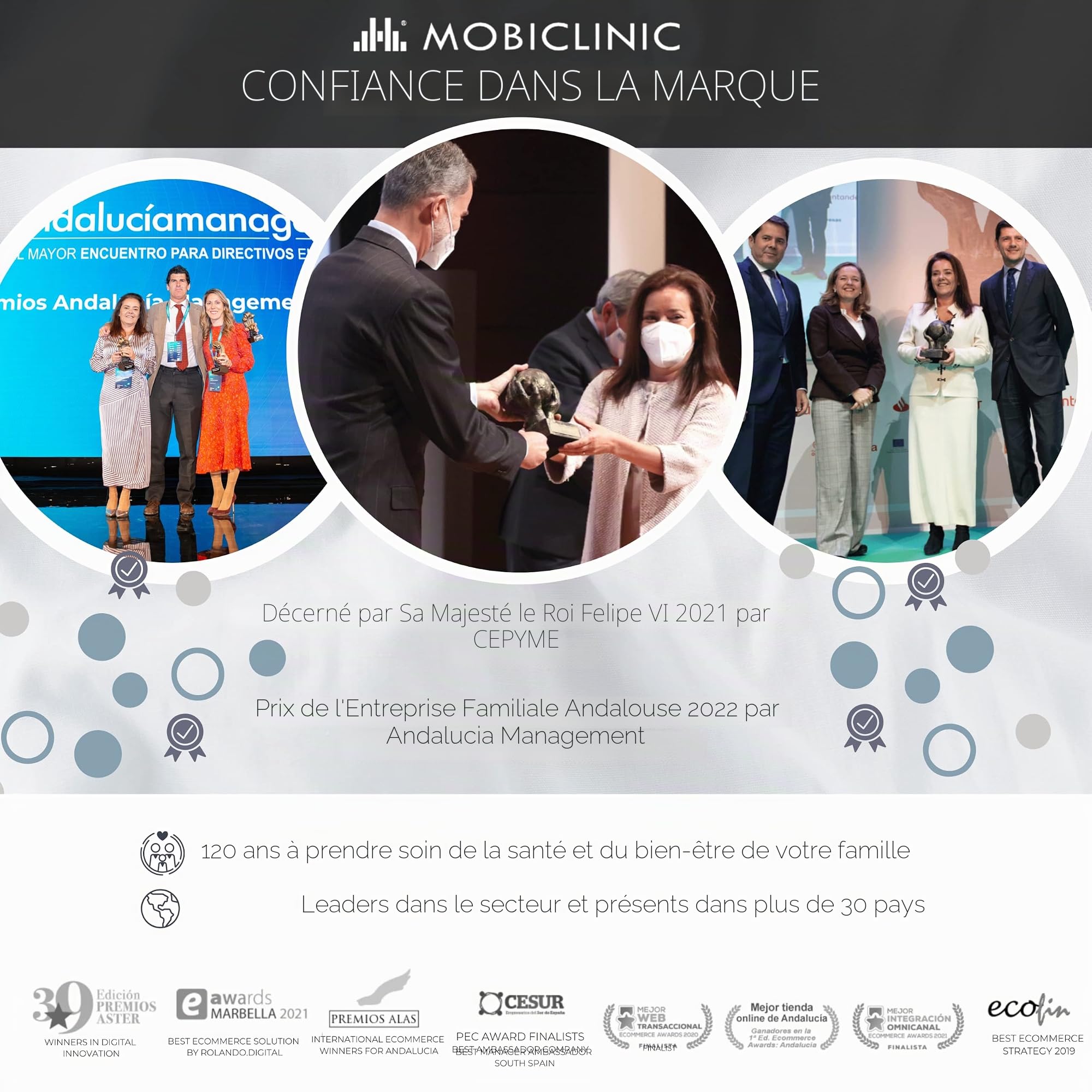 Mobiclinic®fitness, Mobiclinic, Pistolet de massage musculaire, Marque espagnole, Avec écran, 6 têtes différentes, Masseur pour tissus profonds, 30 niveaux d'intensité,