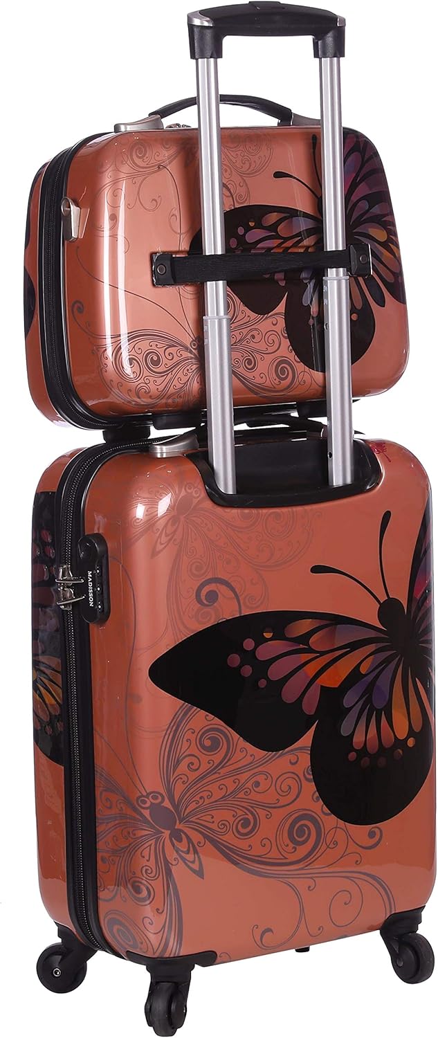 Avenuedusac - Valise Cabine 4 Roues et Son Vanity Case - Rose Gold-...