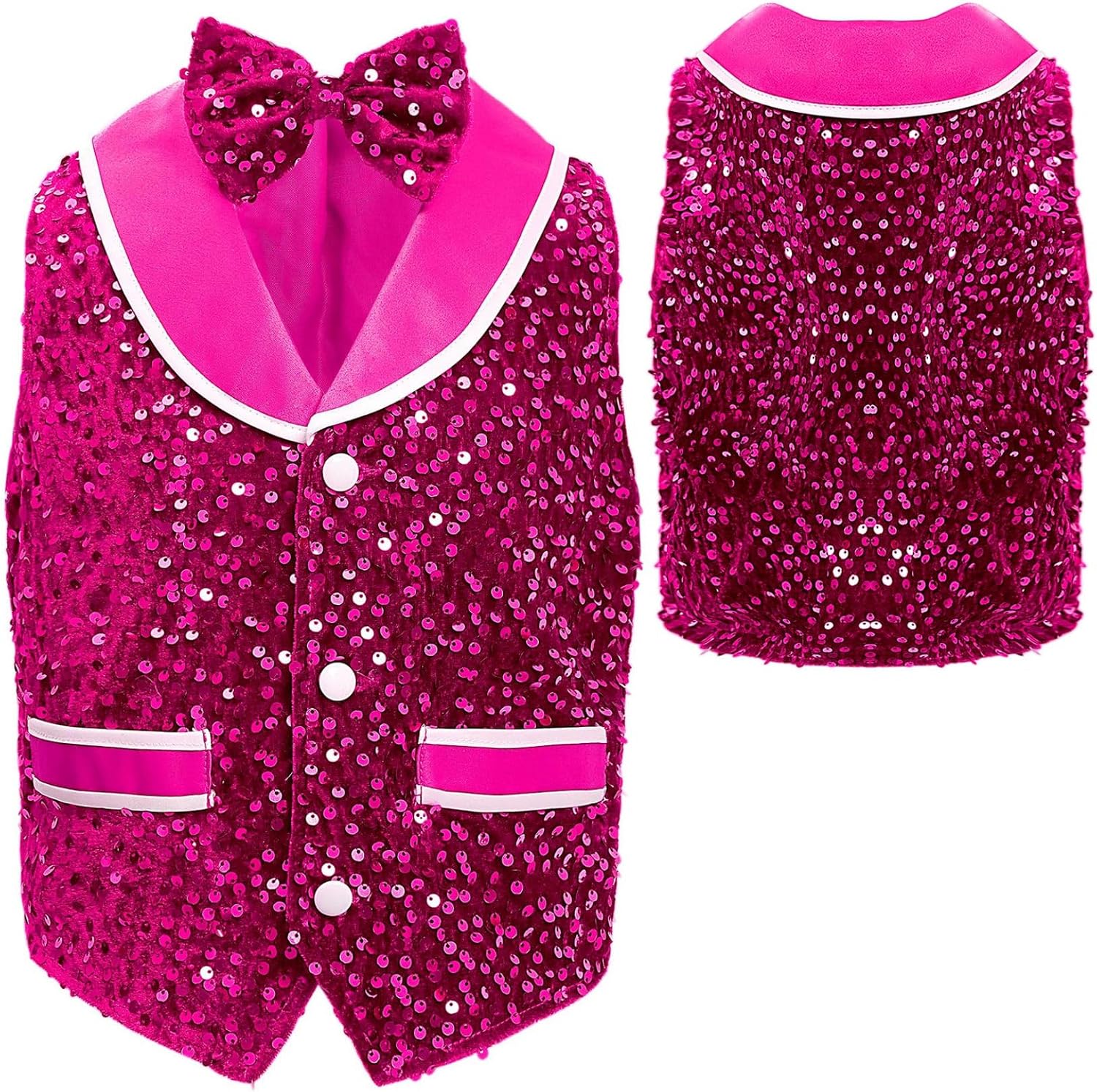 Loyan Boys Girls Stage Performance Dance Vest Jazz Hip-hop Street Outerwear Sequins Waistcoat