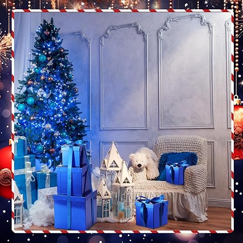 Vista 31 de Cholemy 5 cajas de regalo para Navidad con tapa y cinta, cajas de anidación cuadradas de tamaño mixto, cajas de envoltura de regalo, cajas 5