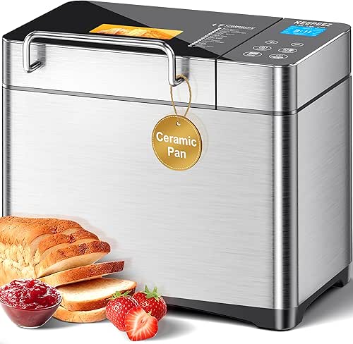 KEEPEEZ Bread Maker, 17-in-1 2LB Stainless Steel with Bread Machine,