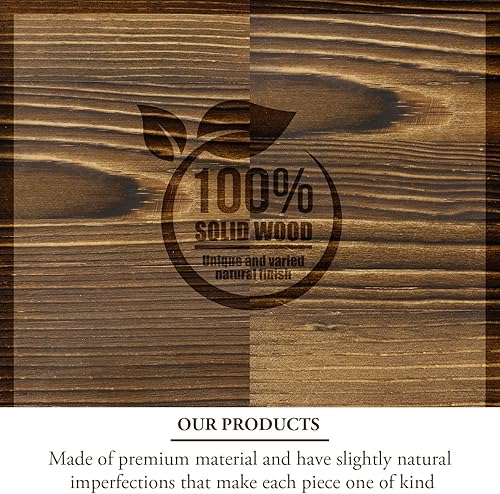 Miniatura 5 de MyGift Juego de 4 estantes organizadores de almacenamiento de zapatos de madera maciza rústica quemada, montaje en pared, ahorro de espacio para