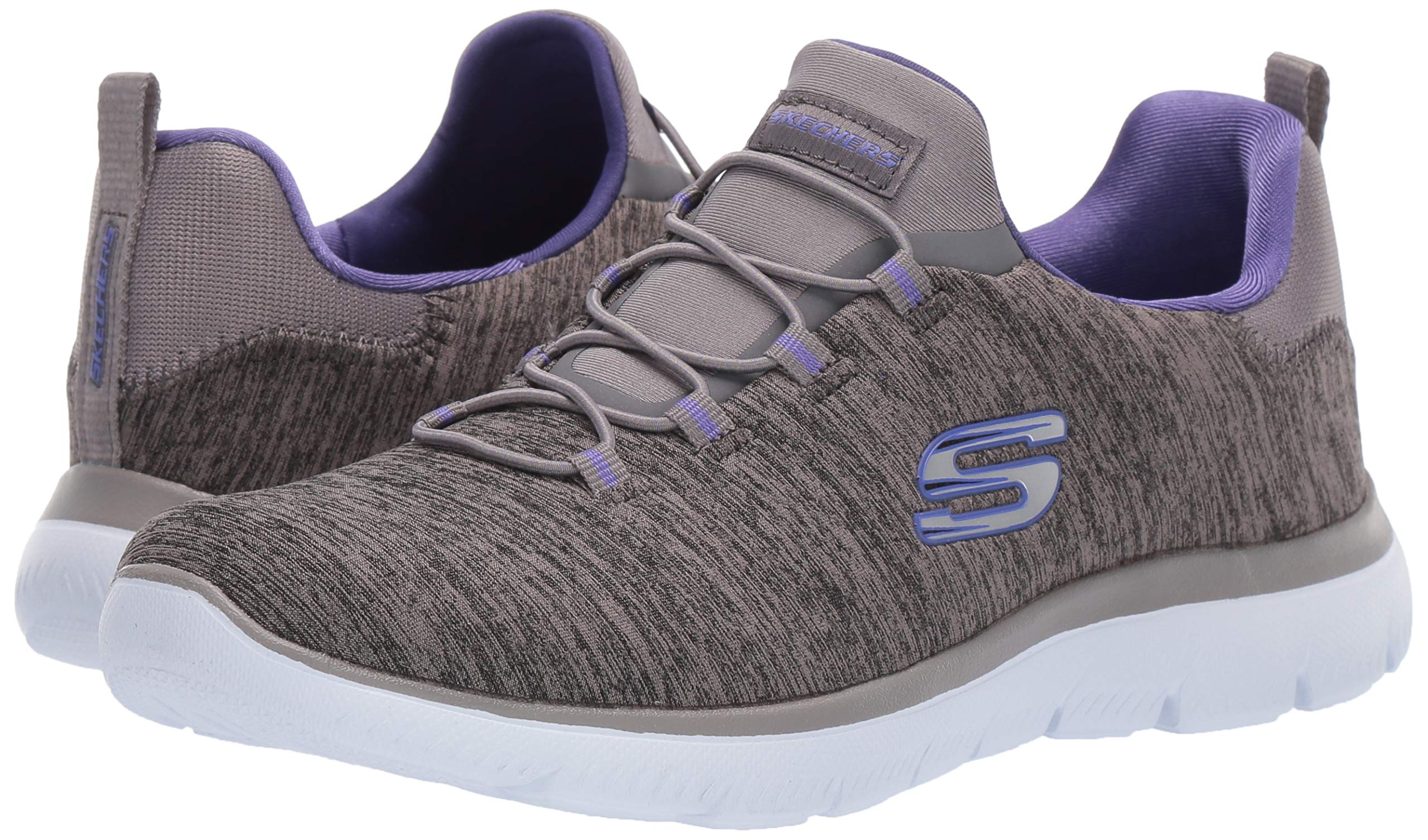Skechers Women's Summits - Quick Getaway Sneaker: 11 Charcoal/Purple