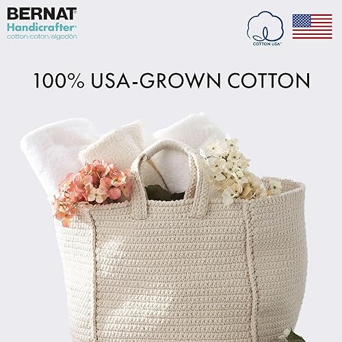 Miniatura 6 de Bernat Handicrafter - Ovillo de algodón para playa de bola grande, color azul, paquete de 2 unidades de 12 onzas, algodón, 4 medianos (peinado), 608