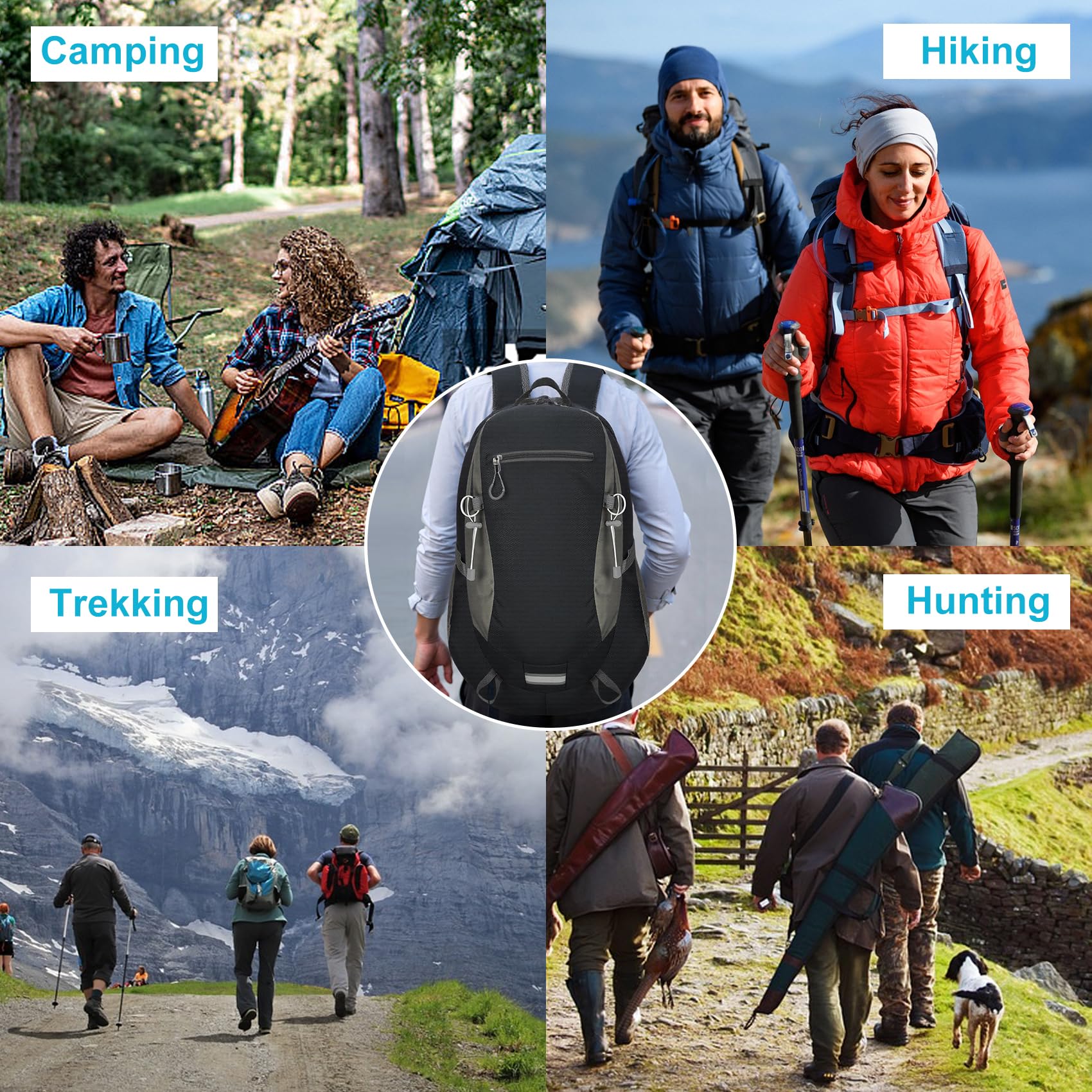 Long Keeper Plecak turystyczny - wodoodporny plecak kempingowy lekki outdoorowy plecak sportowy do trekkingu, wspinaczki, narciarstwa, spacerów, jazdy na rowerze, podróży