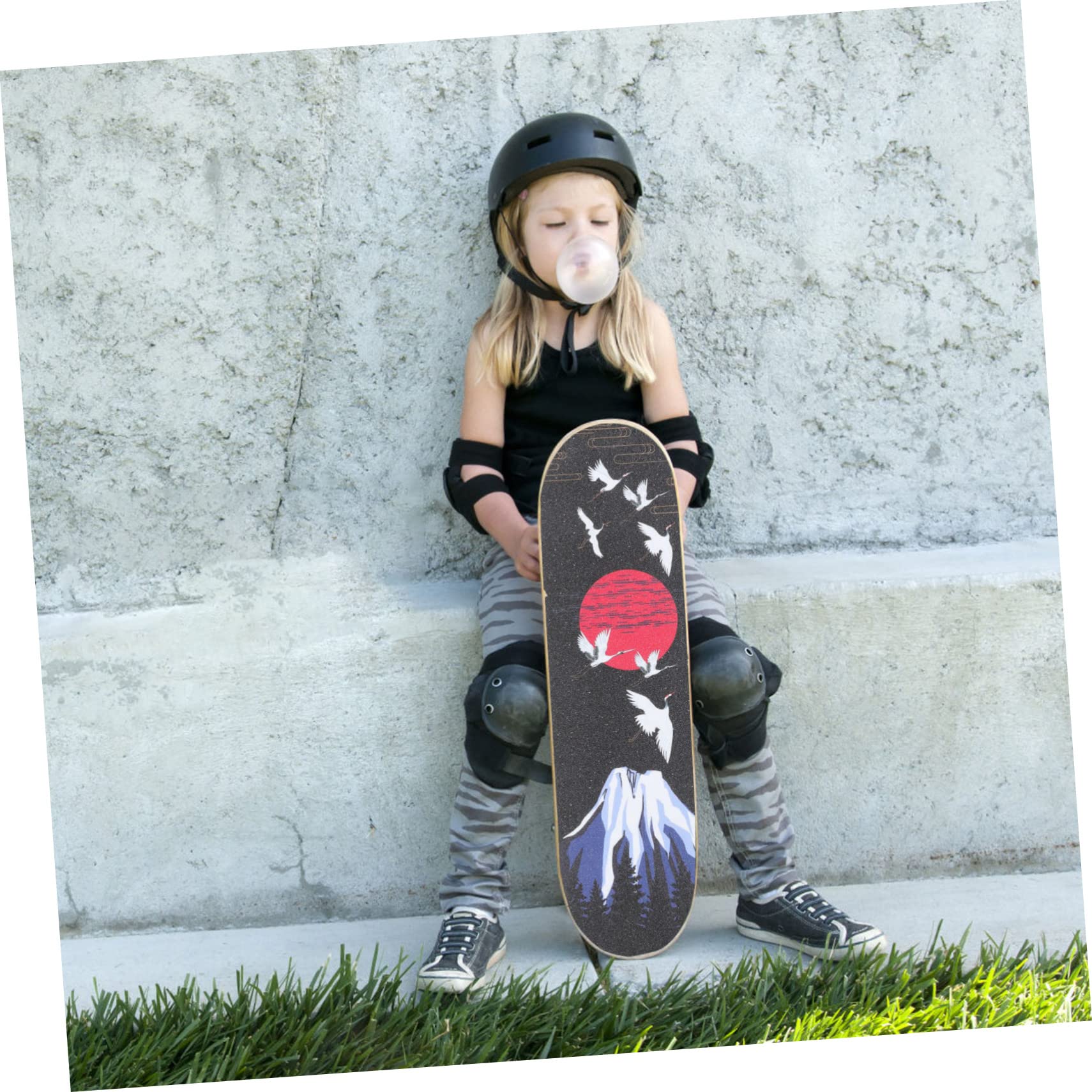 Garneck 2 Stück Blatt Allrad-Skateboard-Aufkleber Elektro-Skateboard Wasserdichtes Klebeband Elektroroller Skateboard-Griffband Roller-Schleifpapier Longboard-Griffband Gefrostete