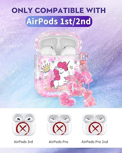 Miniatura 2 de Coralogo Funda para Airpods de 21 generación - Quicksand Liquid Kawaii Cute Mujer Girl Women Sparkle Glitter Bling Bling Bling Purple Animal Pretty