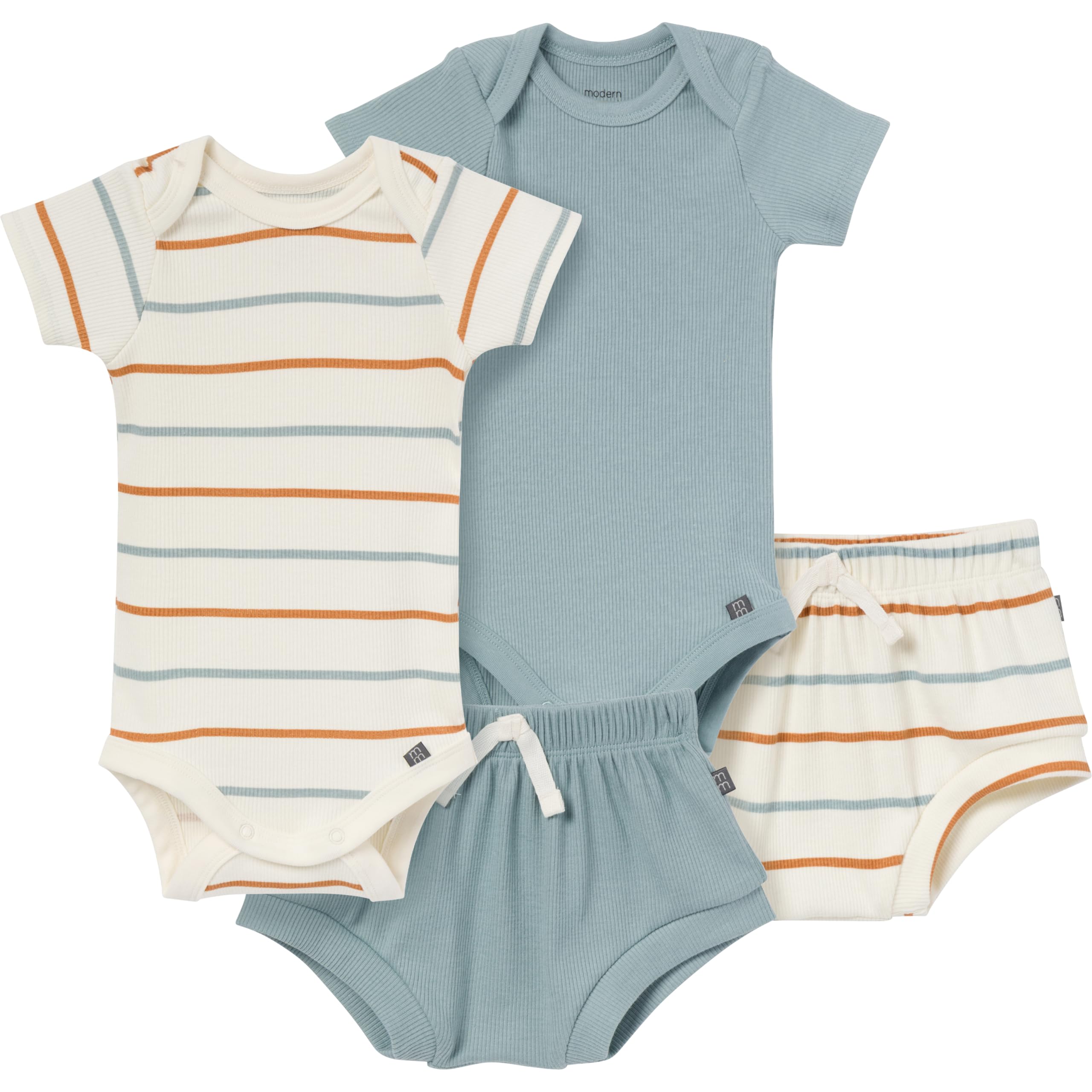 Modern Moments by Gerber Baby 4-pack Short-sleeve Bodysuits Shortie Set