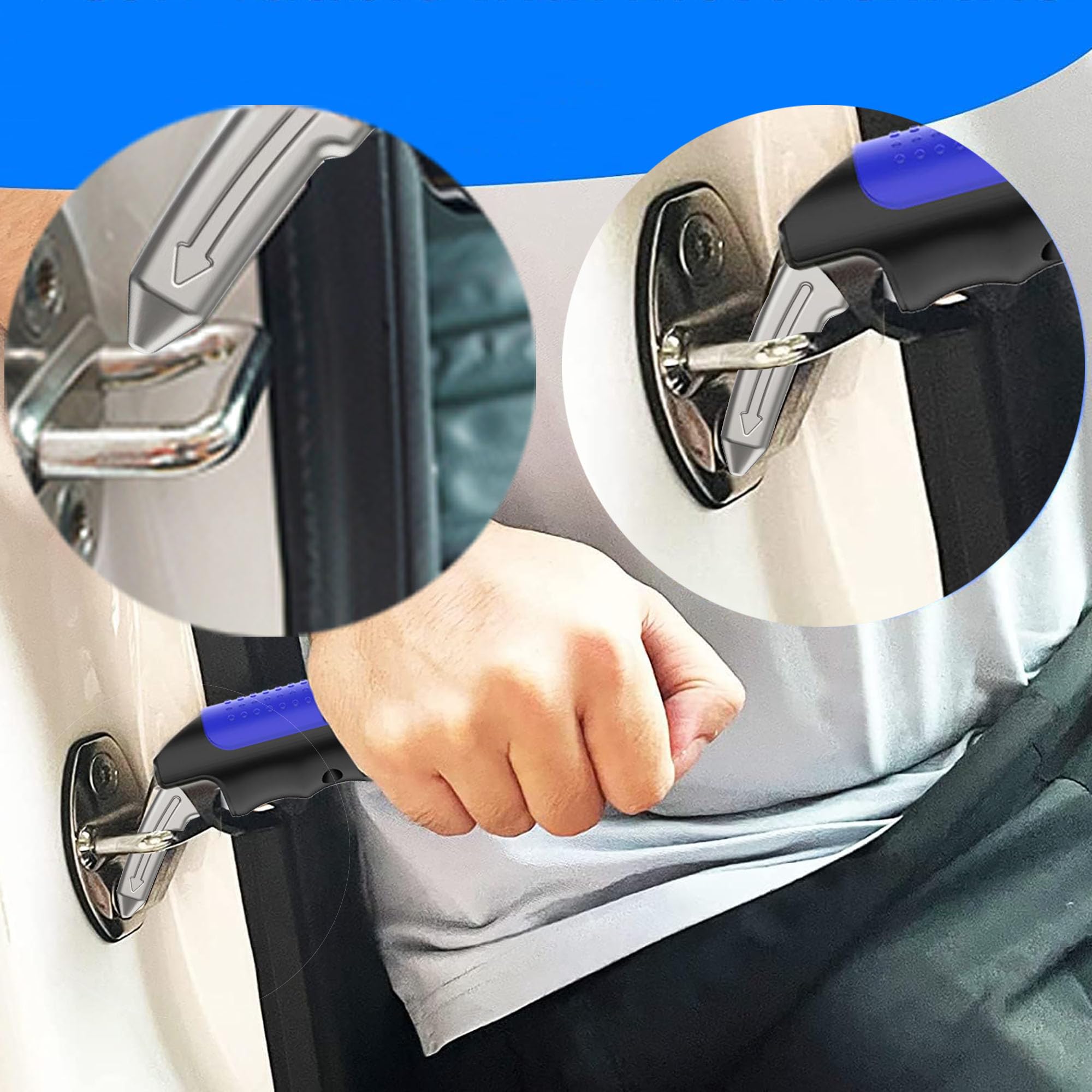 Maniglia Di Supporto Auto 3 In 1 – Aiuto Per Salita/Discesa, Taglia Cinture E Rompi Vetro – Portatile Per Anziani