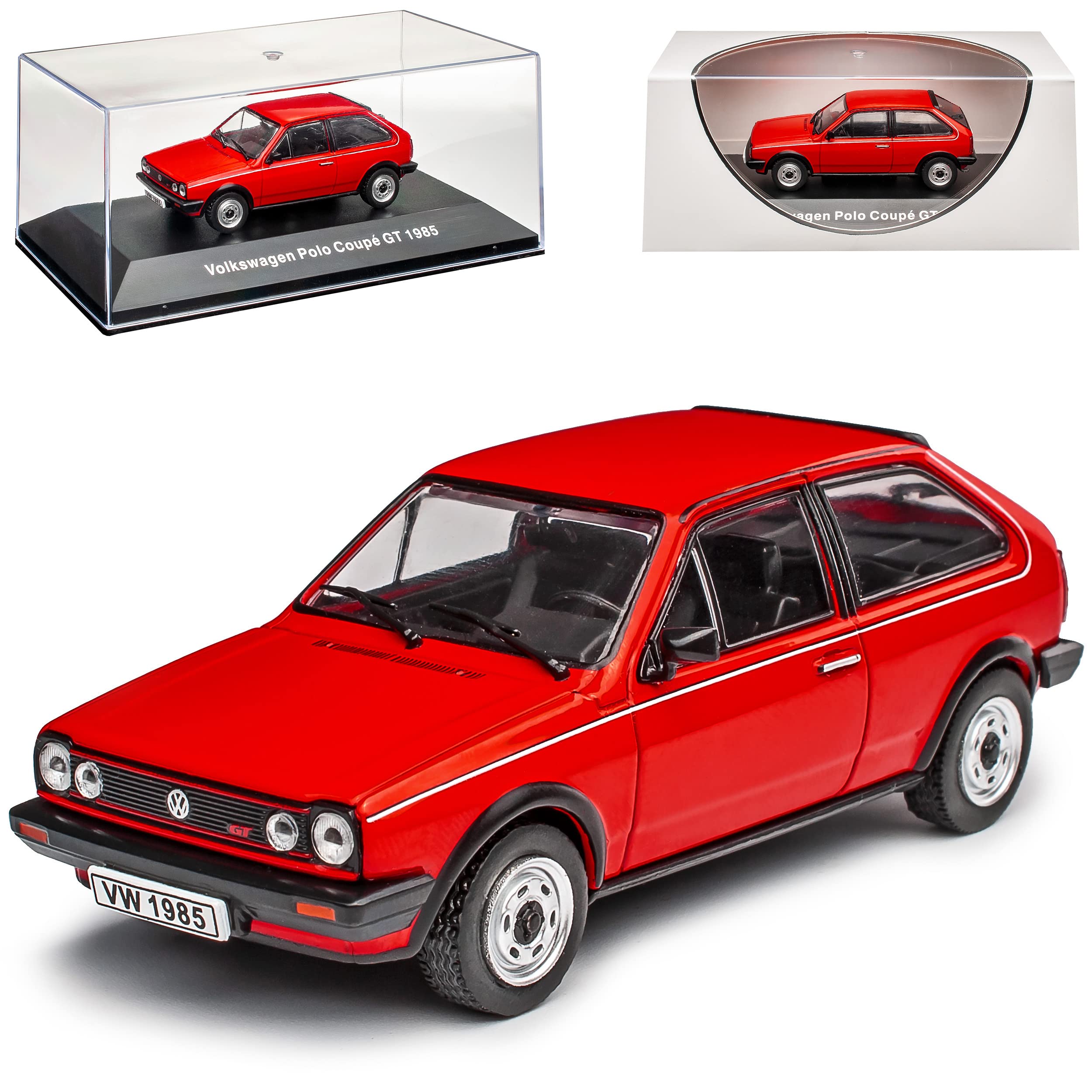 Volkwagen Polo II 86c Coupe GT 3 Türer Rot 2. Generation 1981-1994 1/43 DeAgostini Modell Auto