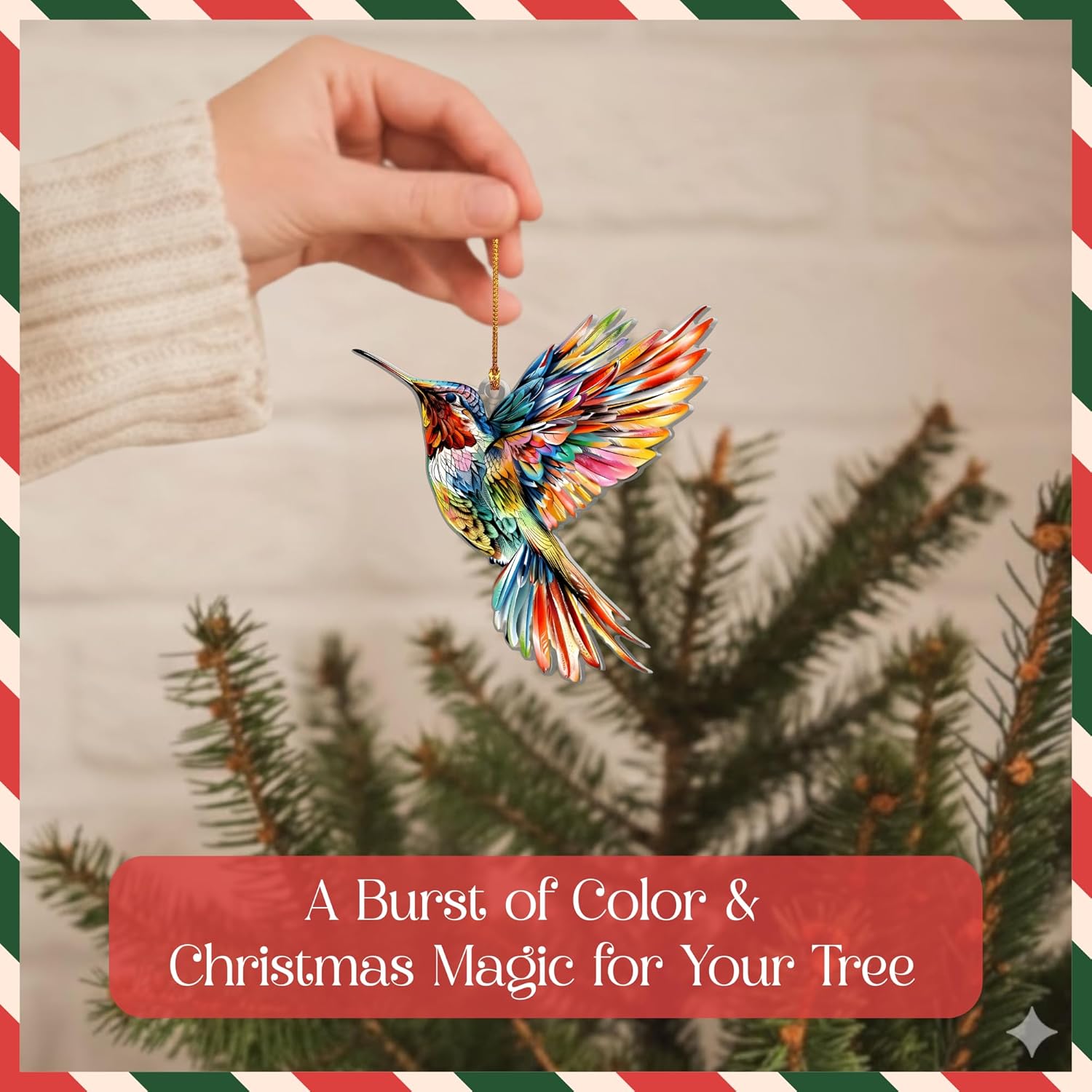 Hummingbird Ornament – Hummingbird Ornaments for Christmas Tree – Unique Gift for Women, Bird Lovers, Gardeners, Bird Figurine Holiday Decor - Image 6