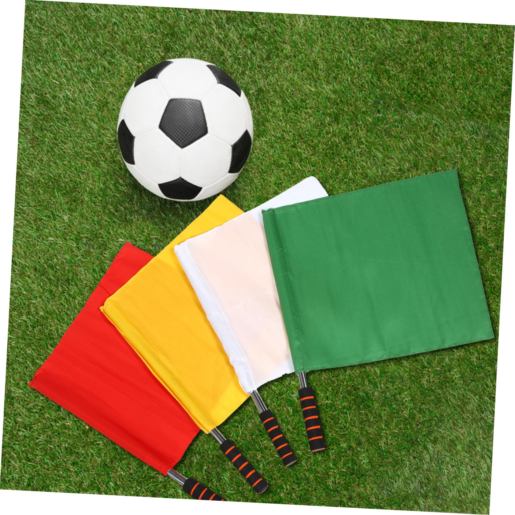 Anneome 8 Piezas Banderas de Árbitro para Fútbol con Mango de Acero Inoxidable Señalización Visible Rojo y Verde para Entrenamiento Atlético y Competición Deportiva