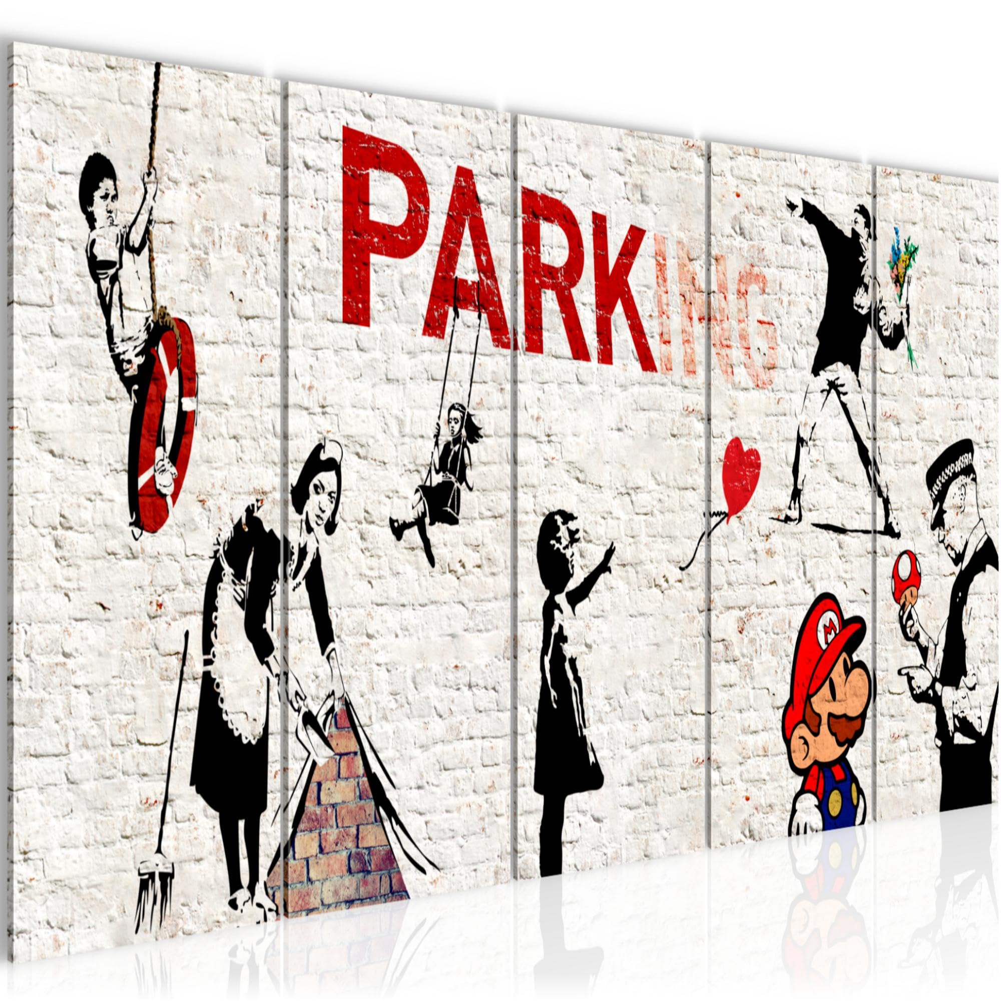 Banksy Collage impression sur toile intissée déco murale grand format