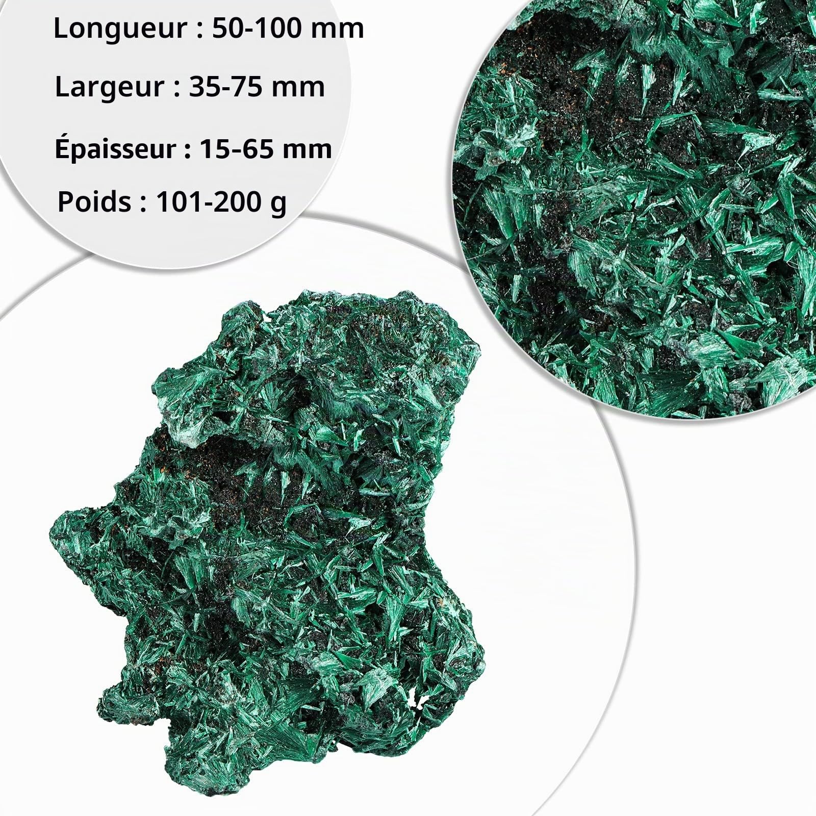 mookaitedecor Spécimen de grappe de Cristal de Malachite Naturelle pour la décoration de la Maison, Géode de Cristal en Pierre Brute décorative pour mineraux Collection Druse, 101-200g