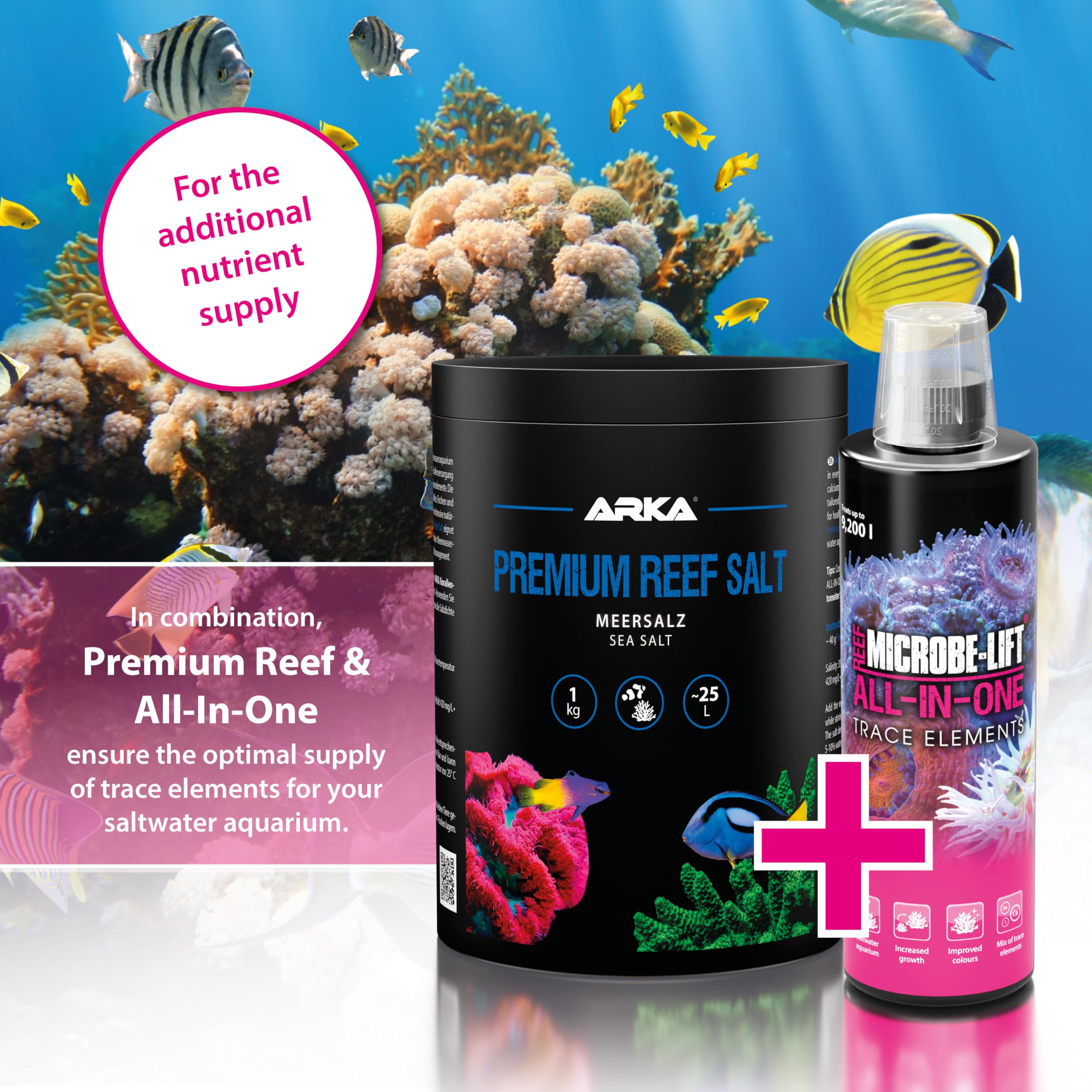 Sale marino 1 kg – ARKA Premium Reef Salt – sale sintetico per acquario marino – stimola la crescita dei coralli e i colori – si scioglie rapidamente, senza fosfati – parametri stabili