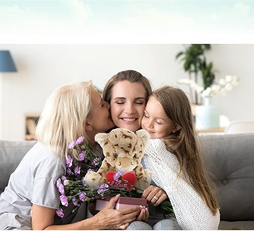 Miniatura 6 de DolliBu I Love You - Guepardo de peluche de San Valentín, lindo animal de peluche suave con corazón rojo, regalo para el día de San Valentín, regalo