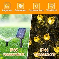 Ollny Napelemes Kerti Fényfüzér 8m 60 LED Meleg Fehér - IP65 Vízálló Kültéri Világítás 8 Üzemmóddal Kerthez Teraszhoz Erkélyhez Esküvőre 4