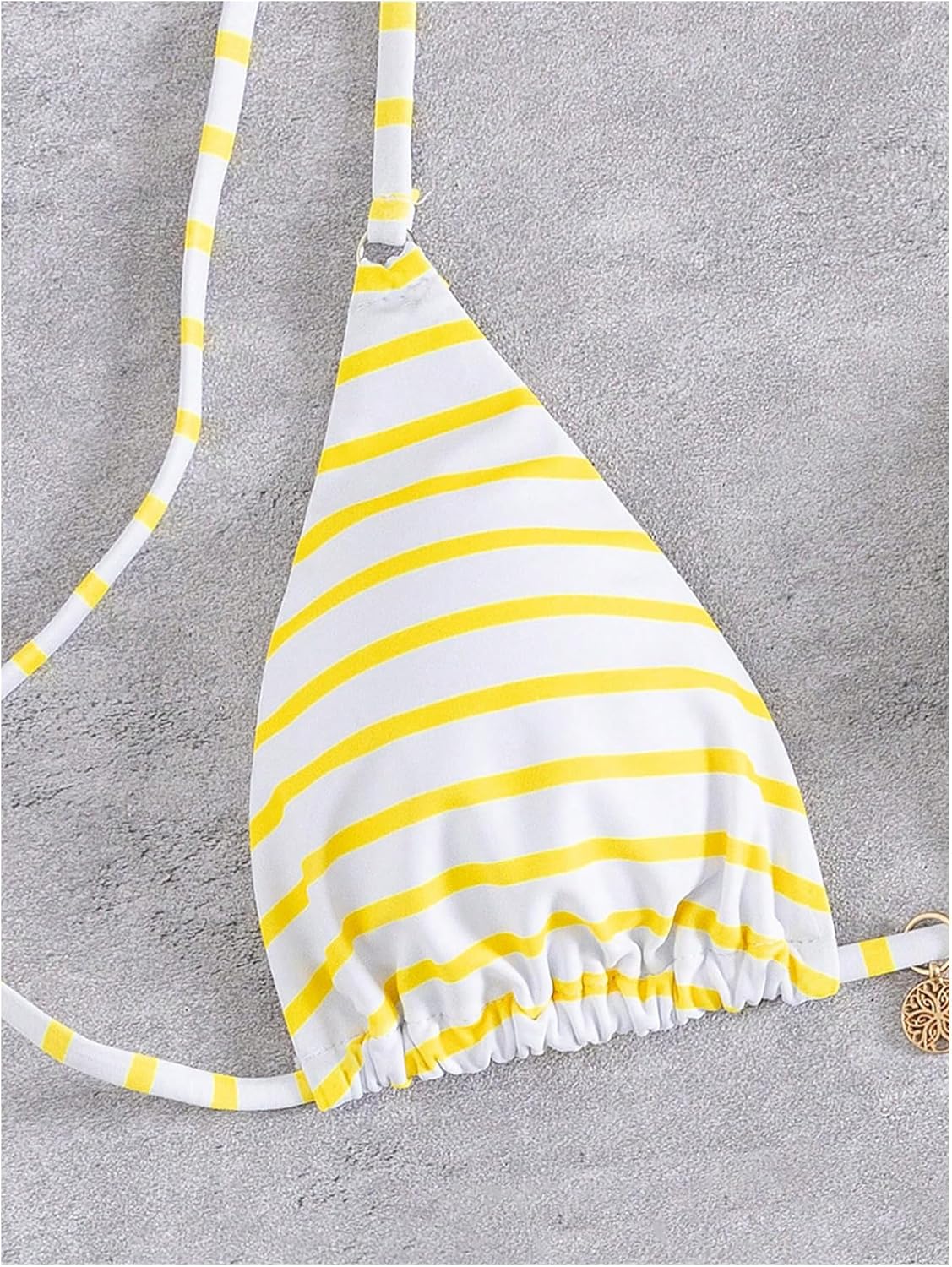 Women's 2 Piece Striped Bathing Suit Halter Triangle Tie Side Bikini Sets Vacation Summer Swimsuit - Image 5