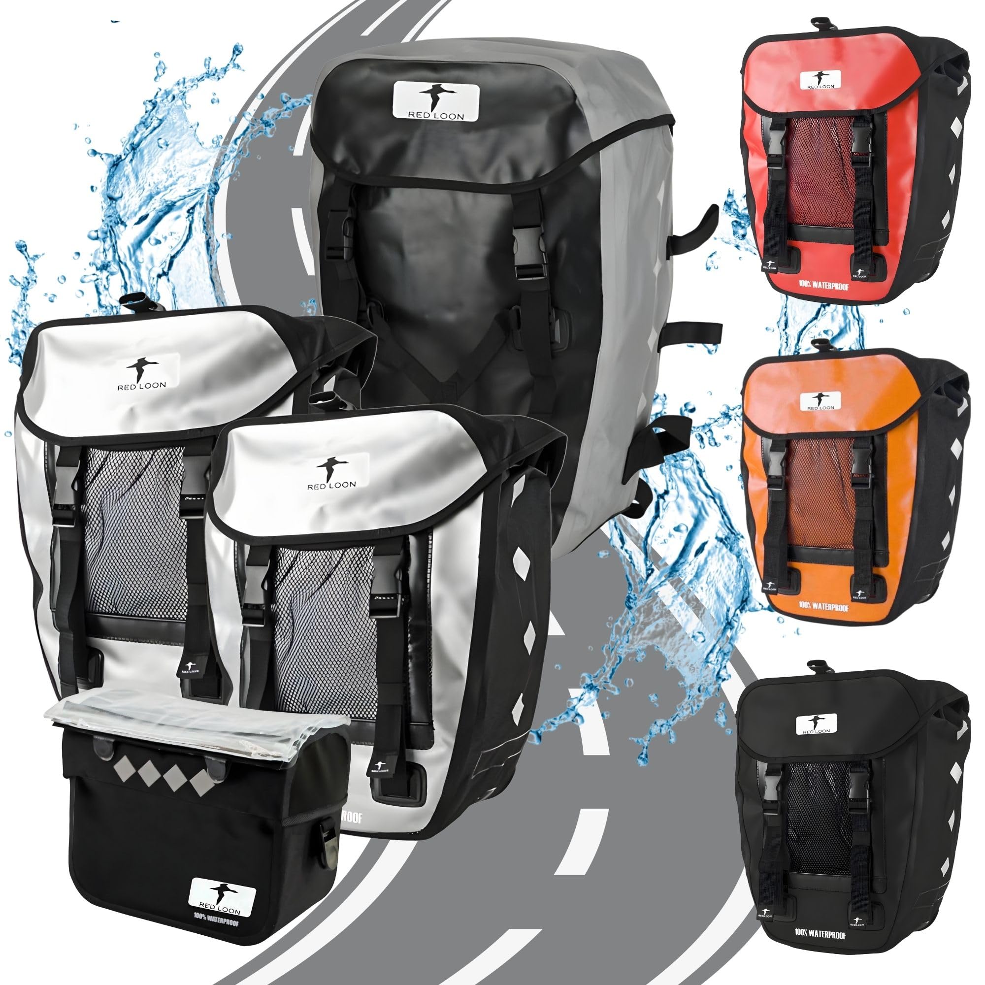 Red Loon Fahrrad Gepäckträgertasche Fahrradtasche Packtasche Silber - Fahrradtasche Gepäckträger