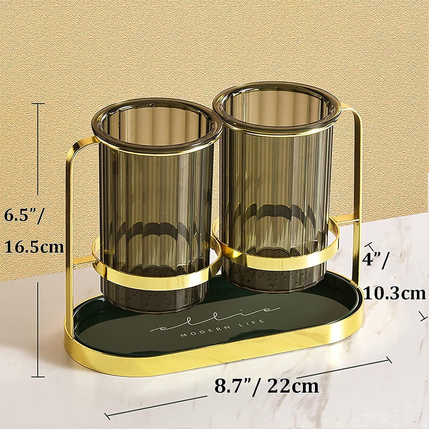 Kitchen Utensil Caddy Plastic Draining Chopstick Spoon Cage Silverware Caddy For Party Utensil Holder Countertop Gold &Amp; Green 6 Kitchen Utensil Caddy Plastic Draining Chopstick Spoon Cage Silverware Caddy For Party Utensil Holder Countertop Gold &Amp; Green