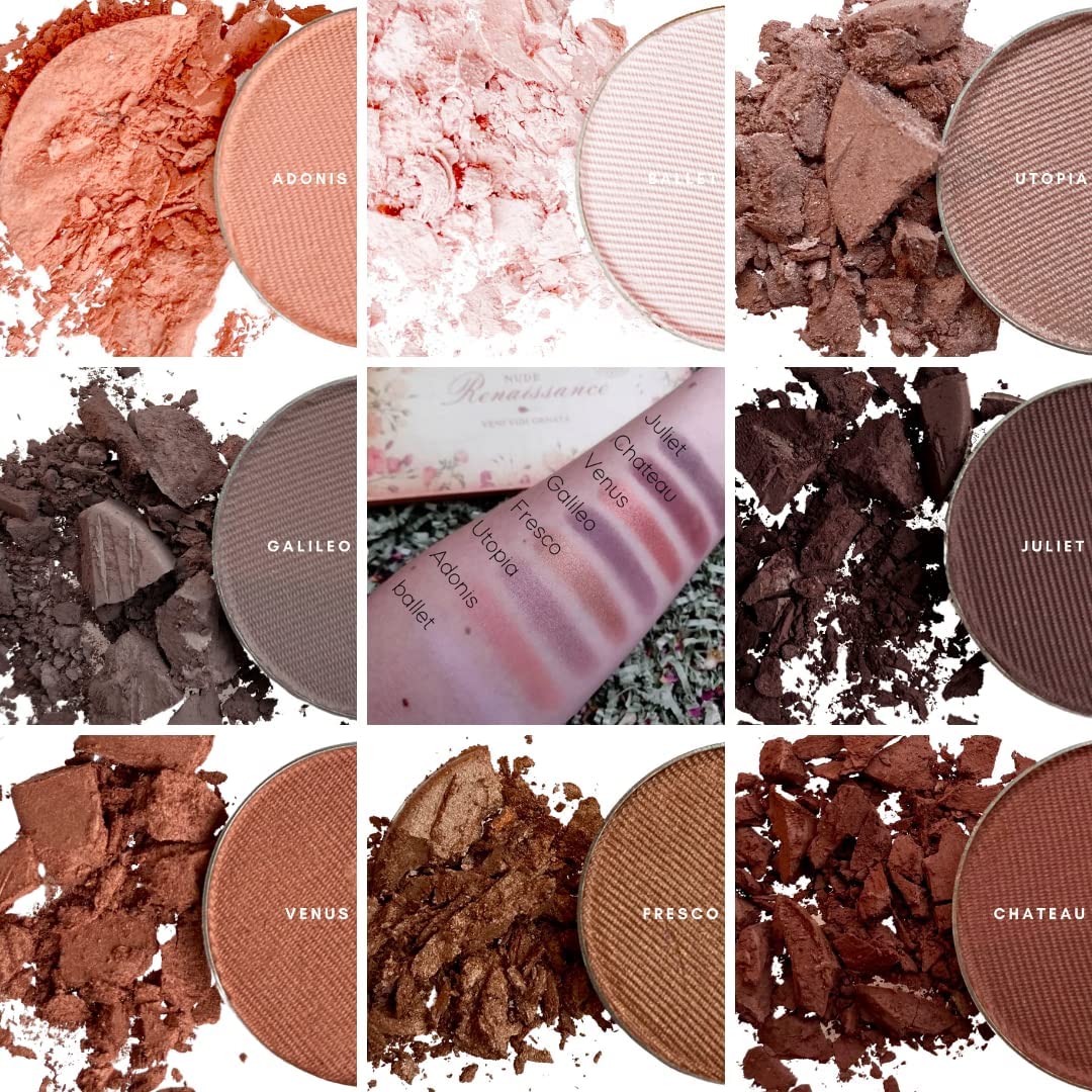 Honeybee Gardens Nude Renaissance Refillable Eye Shadow Palette | Naturale, Healthy, non tossico, senza glutine, Vegan, Cruelty Free