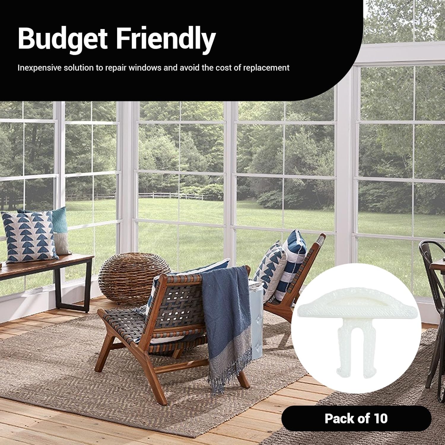 10pcs Vinyl Window Button Replacement Compatible with Eze Breeze Windows