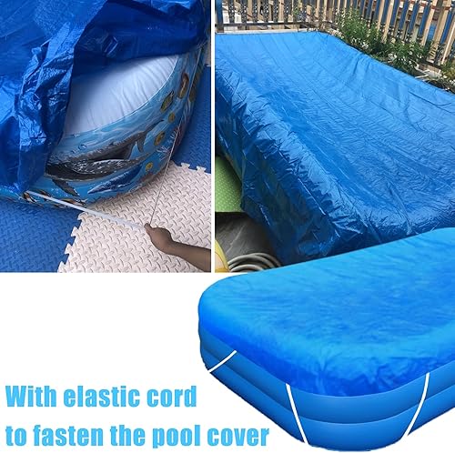 Miniatura 4 de Cubierta rectangular para piscina, cubierta de piscina para piscina inflable, se adapta a 103 x 69 pulgadas, cubierta rectangular inflable para