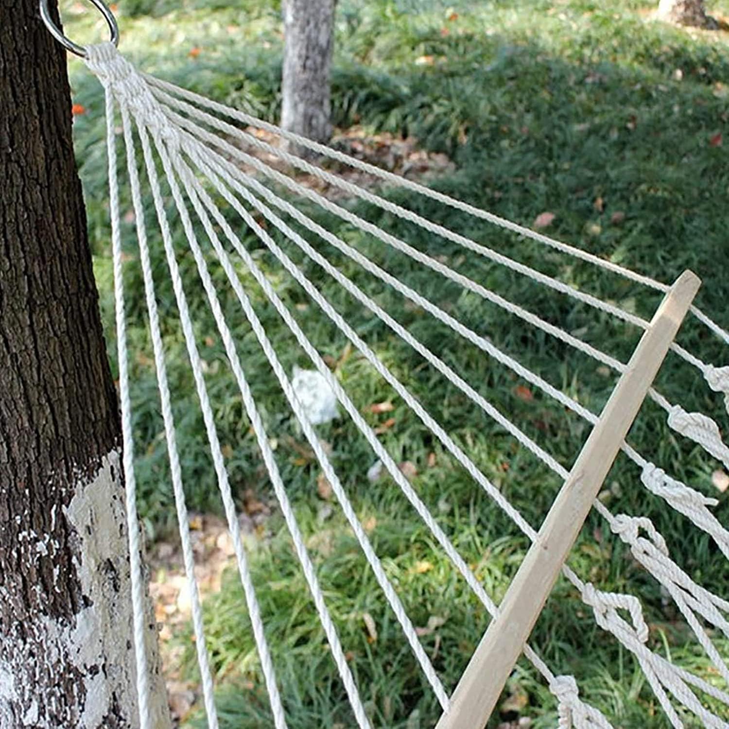 Amaca da campeggio all'aperto Amaca In Rete Intrecciata 200 * 80 Cm In Corda Super Traspirante An-ti-rotolamento Per Interni Ed Esterni Balcone Giardino Campeggio Spiaggia 200 Kg Di Carico