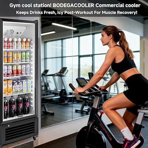Miniatura 4 de BODEGA Refrigerador comercial de 11.5 pies cúbicos, estantes ajustables y descongelación automática, puerta de vidrio para bebidas, refrescos,