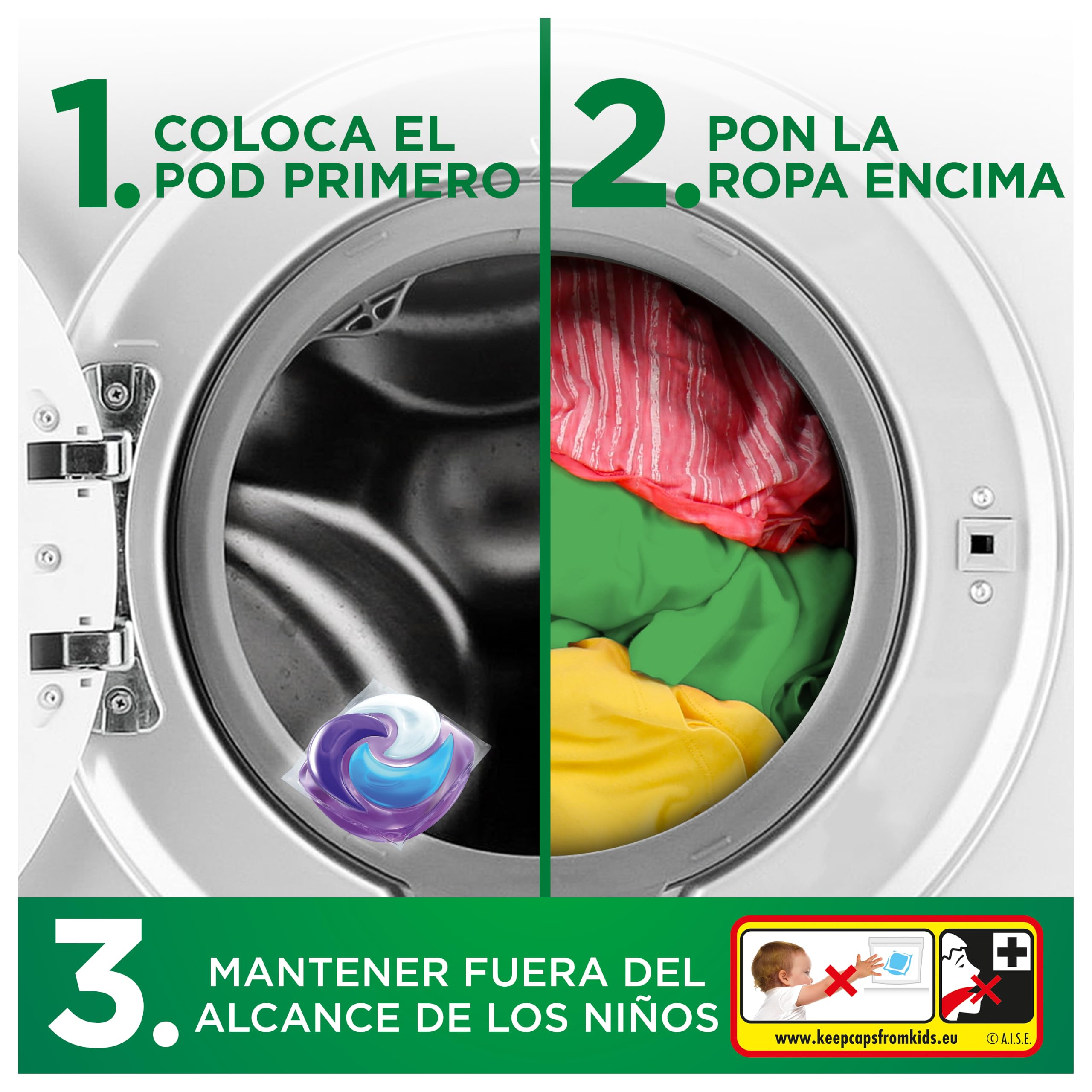 Ariel PODS Todo En 1, Detergente Líquido En Cápsulas 35 Lavados, Brisa Limpia (Paquete de 3)