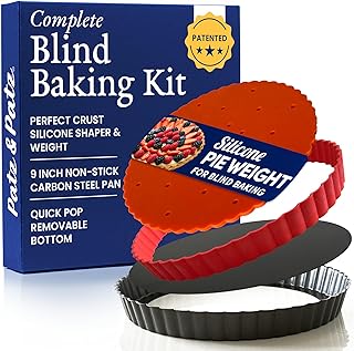 Classic All-in-One Tart Pan 9 Inch Removable Bottom Set with Patented Si...