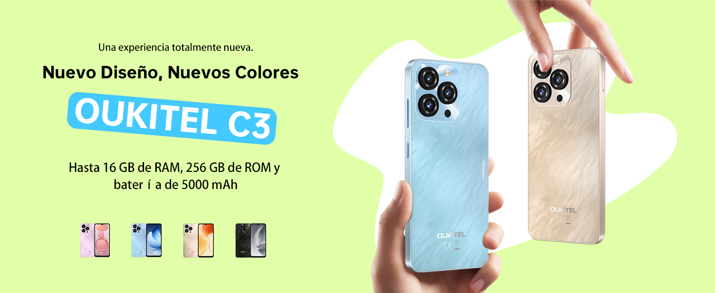 OUKITEL C3 16GB+256GB/1TB Smartphone, 6.52'' HD+, Octa-Core