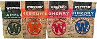 Western BBQ Smoking Wood Chips Variety Pack (4-Pack): Apple, Mesquite, Hickory, Cherry - 100% Natural Hardwood for Grills, Smokers, Pork, Beef, Chicken