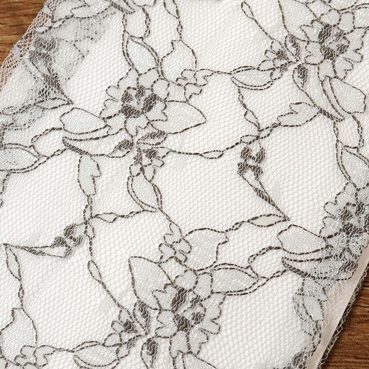 [衿秀] 公式 き楽っく 替え衿 替衿 かええり レース ボタニカル グレー 半衿 きらっく 日本製 和装小物 えりひで 襟の きも