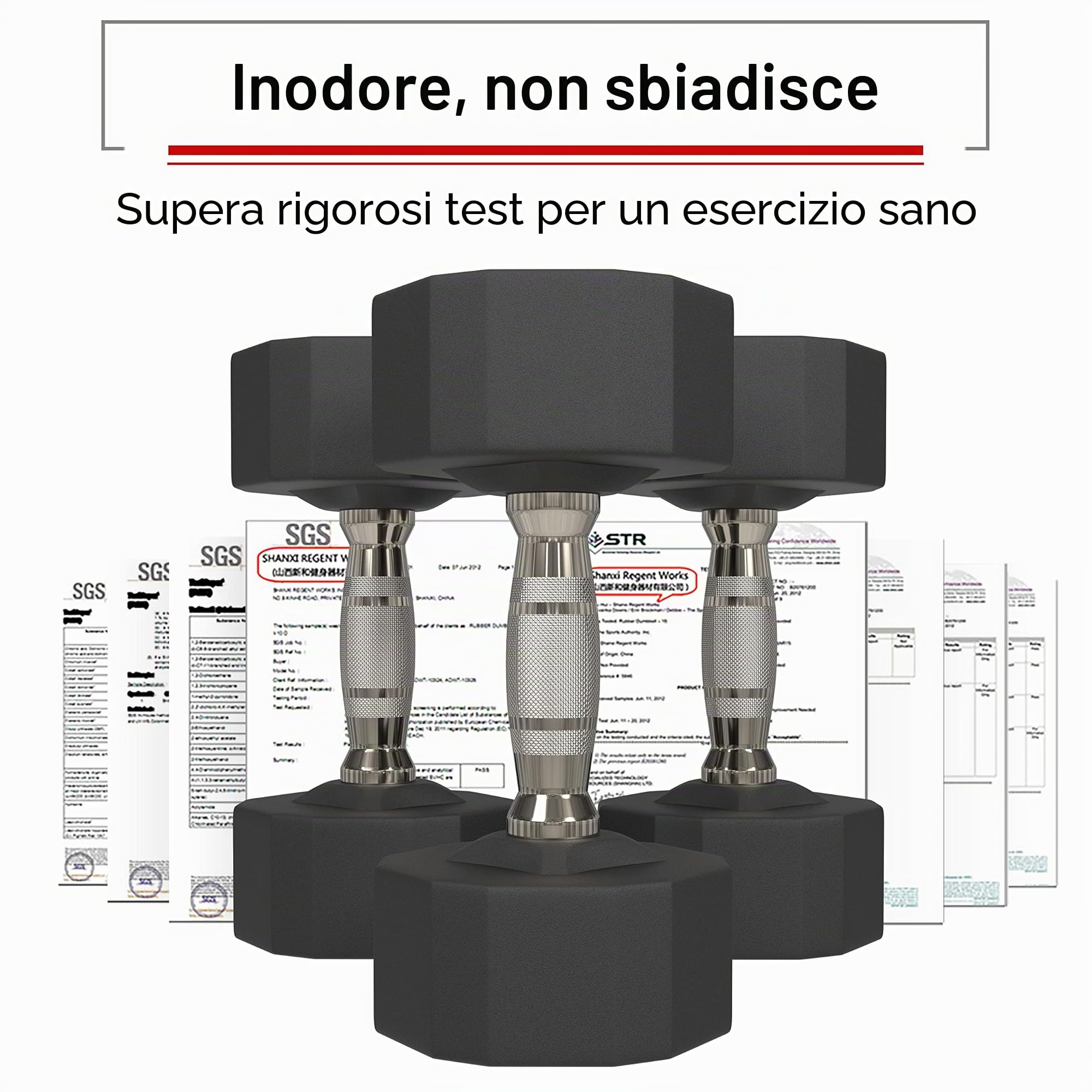 PROIRON Manubri Gommati da 3 a 24 kg -Pesi Palestra in Acciaio Anti collisione per Body Building, Pesistica Fitness, Allenamento (Paio o Singolo)