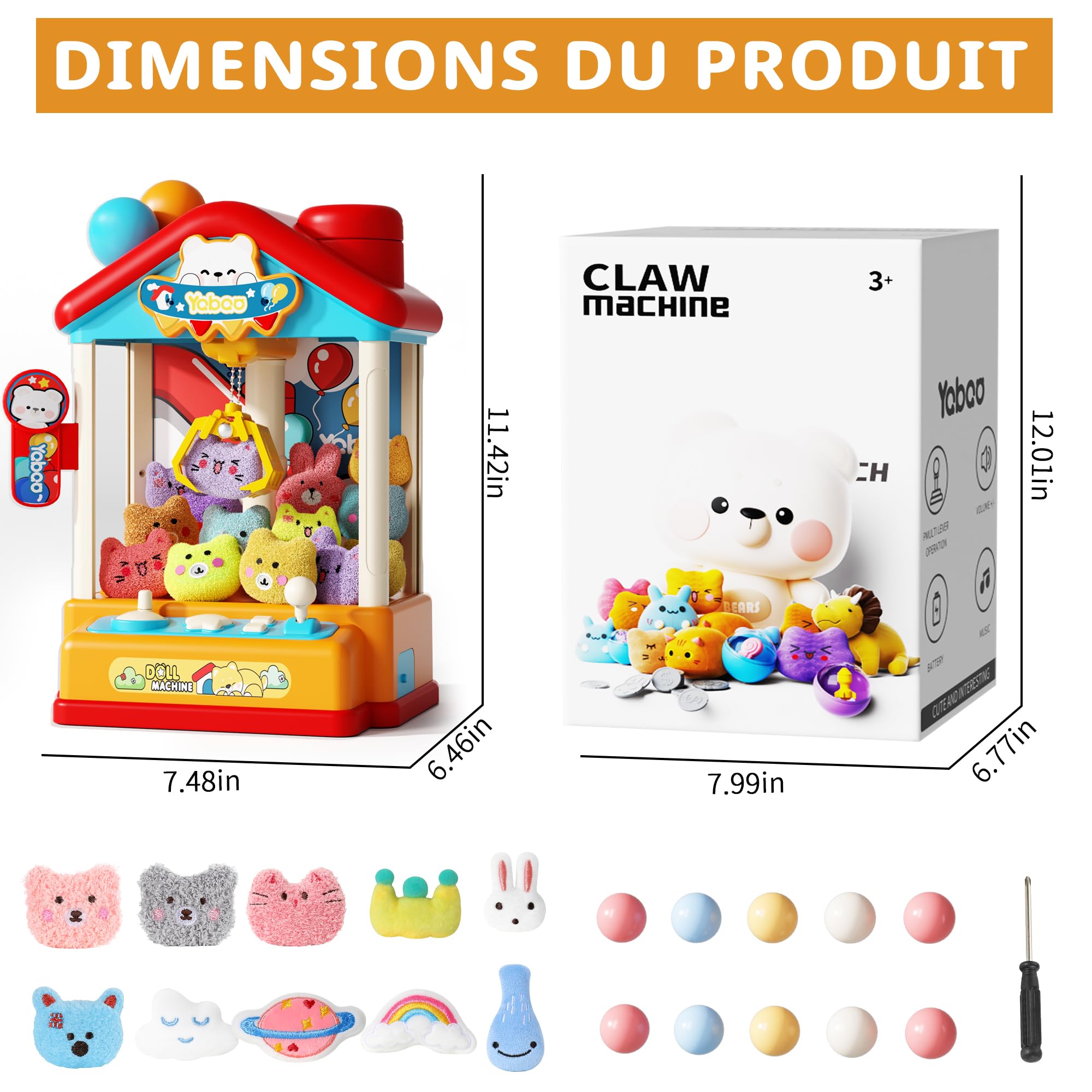 Machine à Pince pour Jouets Fille 3 4 5 6 7 Ans,Jouet de Jeu avec Accessoires en Peluche,Machine à Griffes Jouets Enfant 3 4 5 6 Ans,Cadeau d’Anniversaire pour Fille de 4 5 6 7 Ans