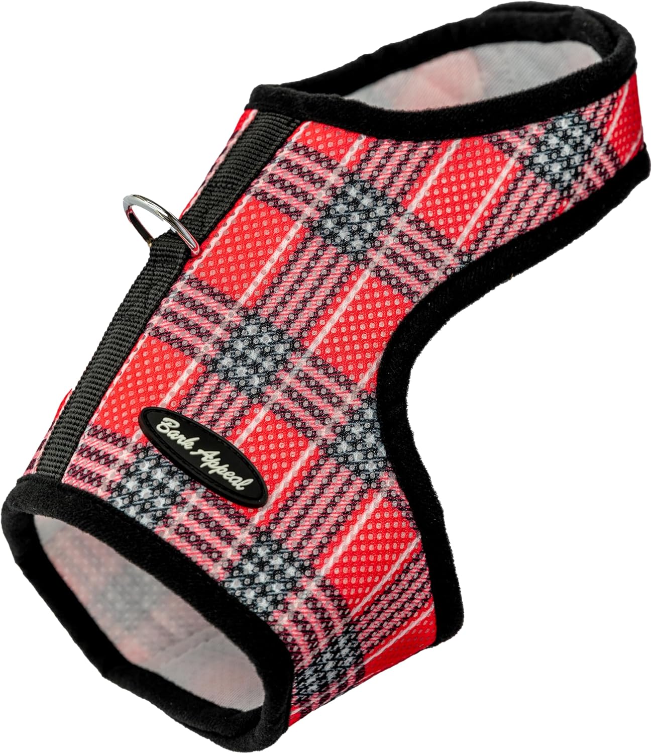 Bark Appeal Pink Plaid Wrap N Go Dog Harness for Small-Medium Pets – Soft Solid Mesh Vest Harness for Dogs, Puppies, Kittens & Cats – Easy Buckle-Free Design for a Comfortable Fit – Medium