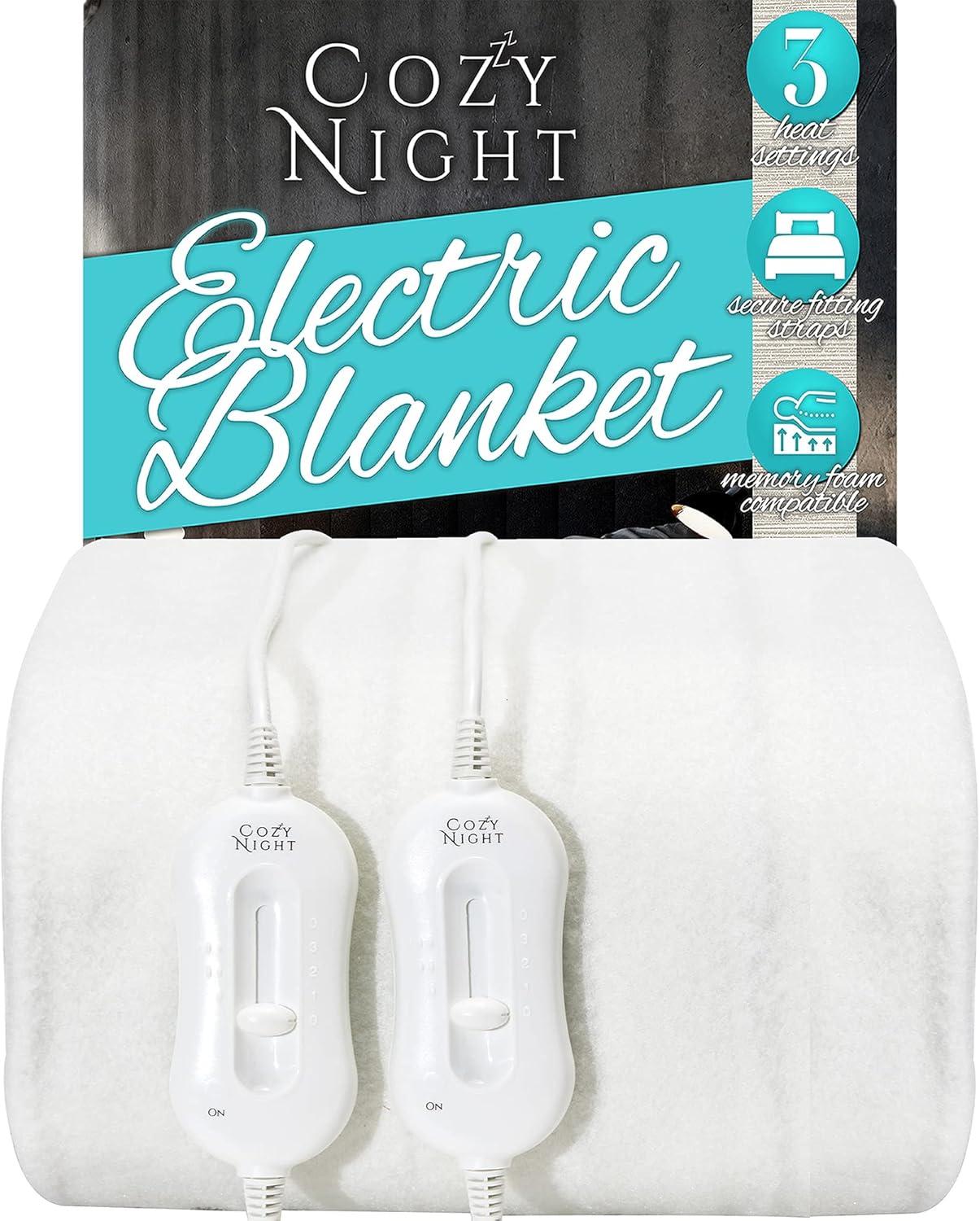 Cozy Night Electric Blanket Double Size Dual Control Heated with 3