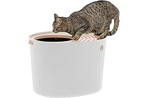 IRIS USA Cat Litter Box Dog Proof, Large Top Entry Cat Litter Box