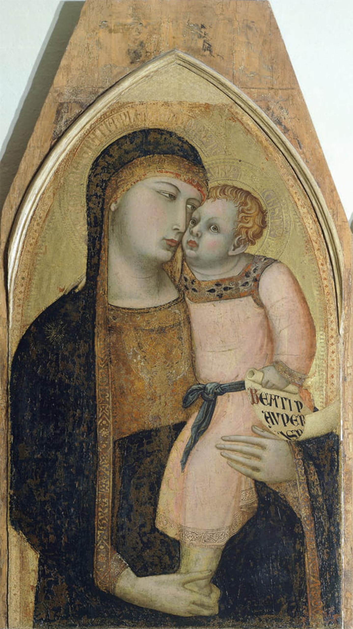 ARTXLXXBN Famous Painting Canvas Artwork Graffiti Print Detail From Depicting Lady and Child with Mary Magdalene by Ambrogio Lorenzetti Portrait Canvas Image for Home Decor 60x90cm